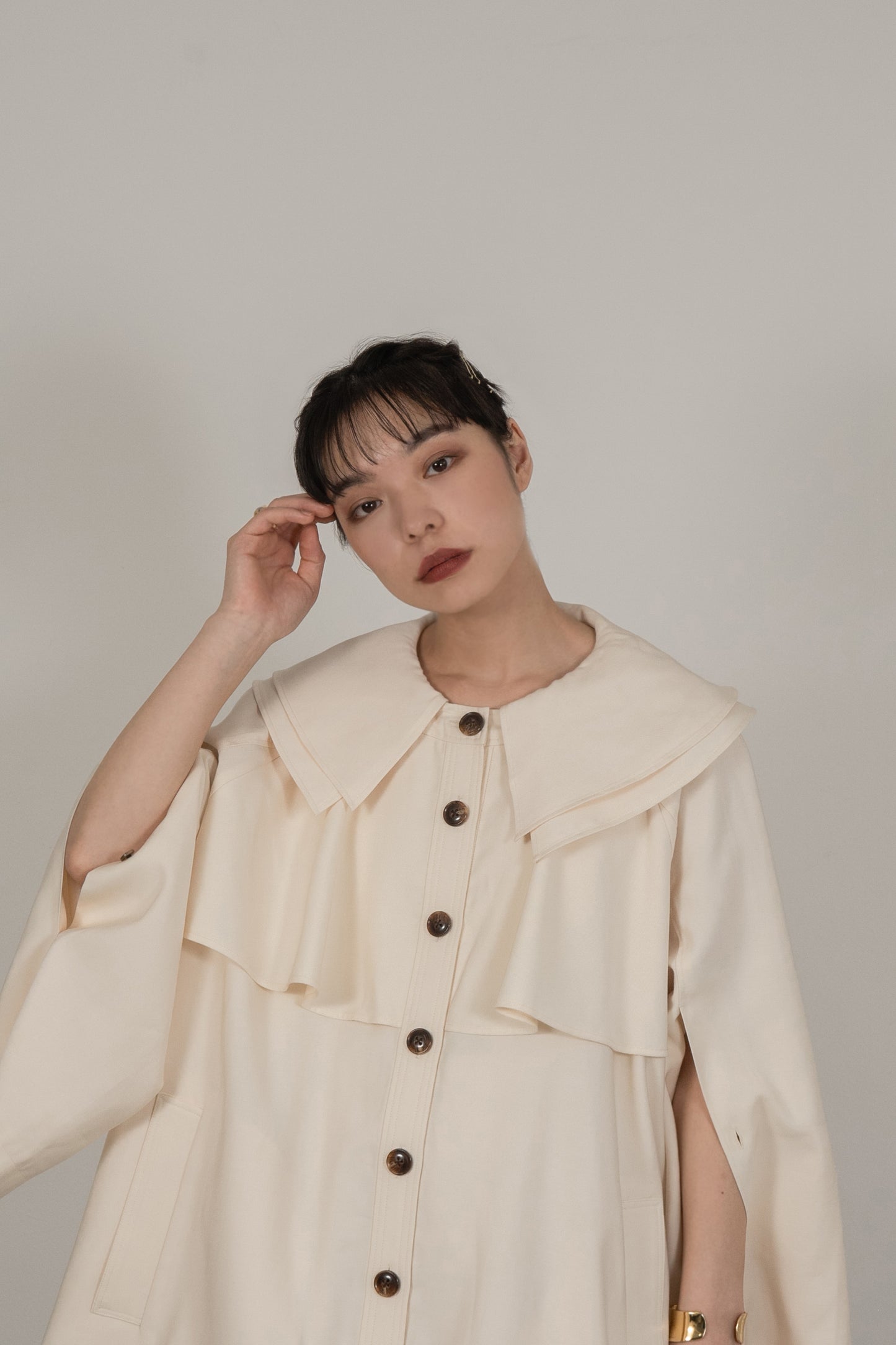 double collar 2way midi trench