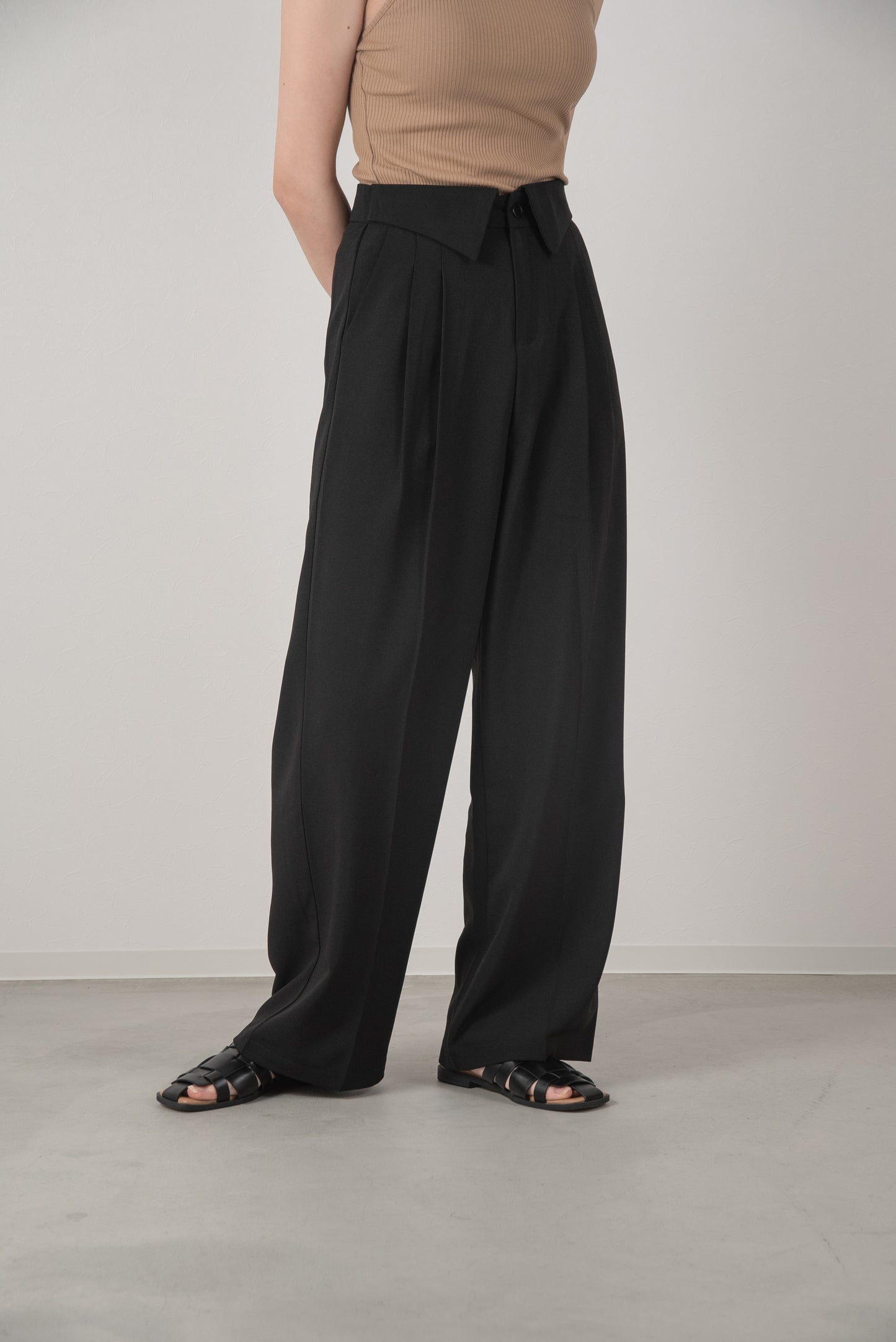 collar waist design pants