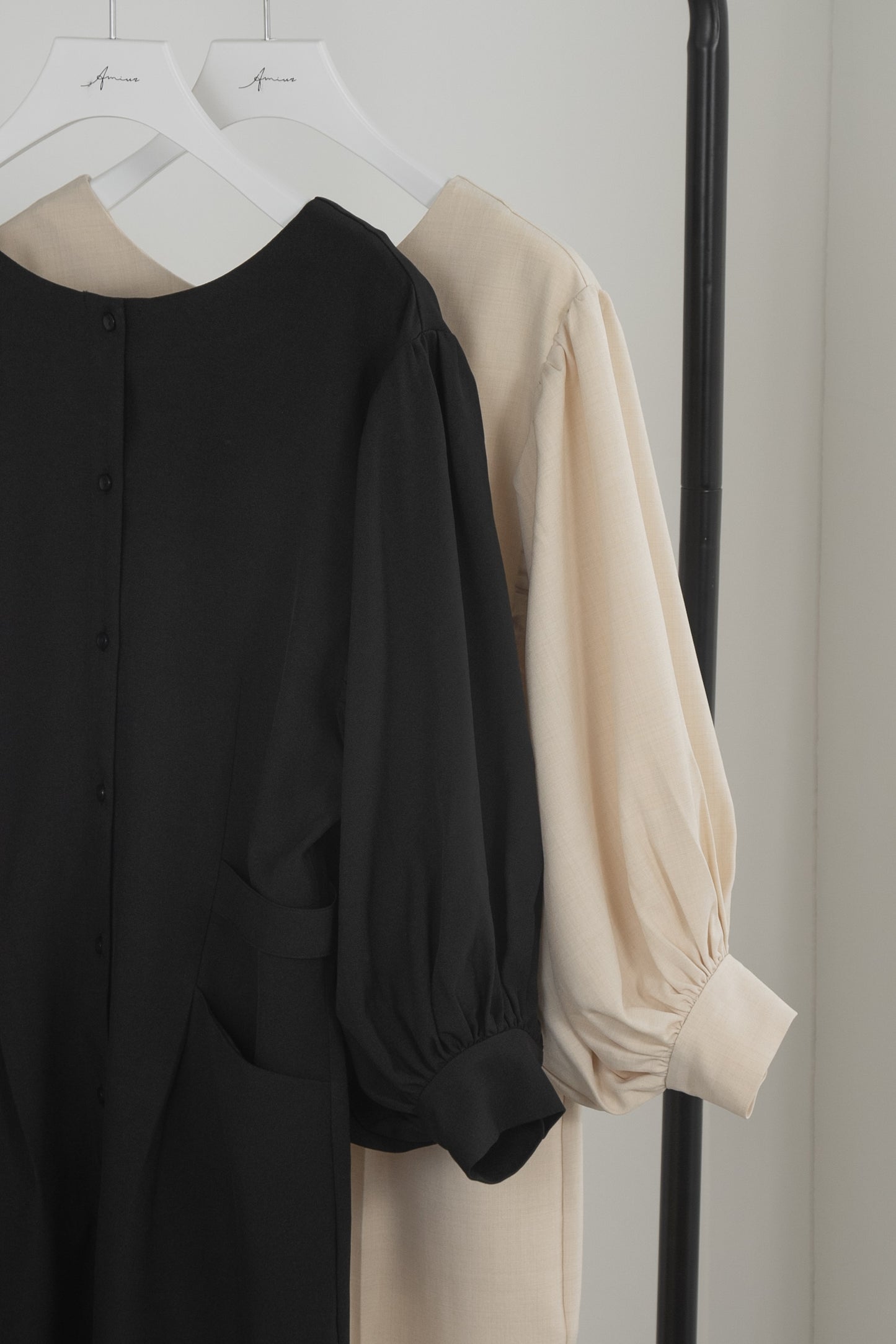 front button balloon sleeve combinaison