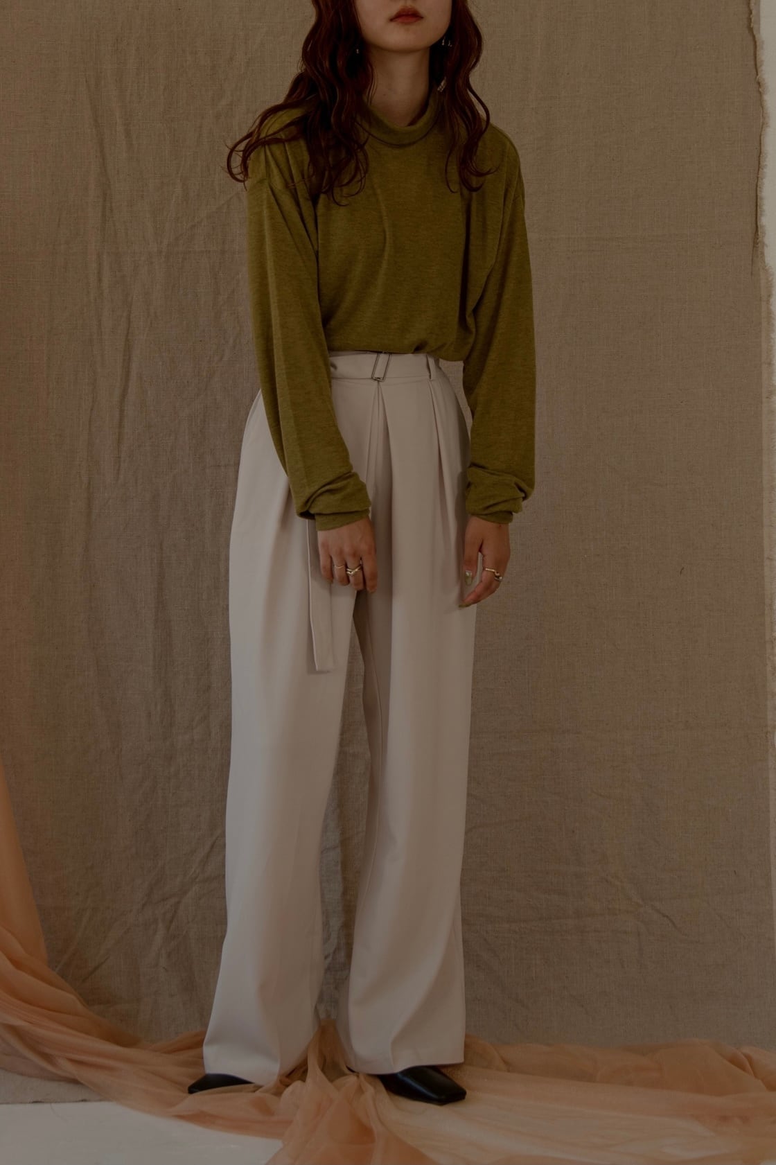 tuck straight belt set pants