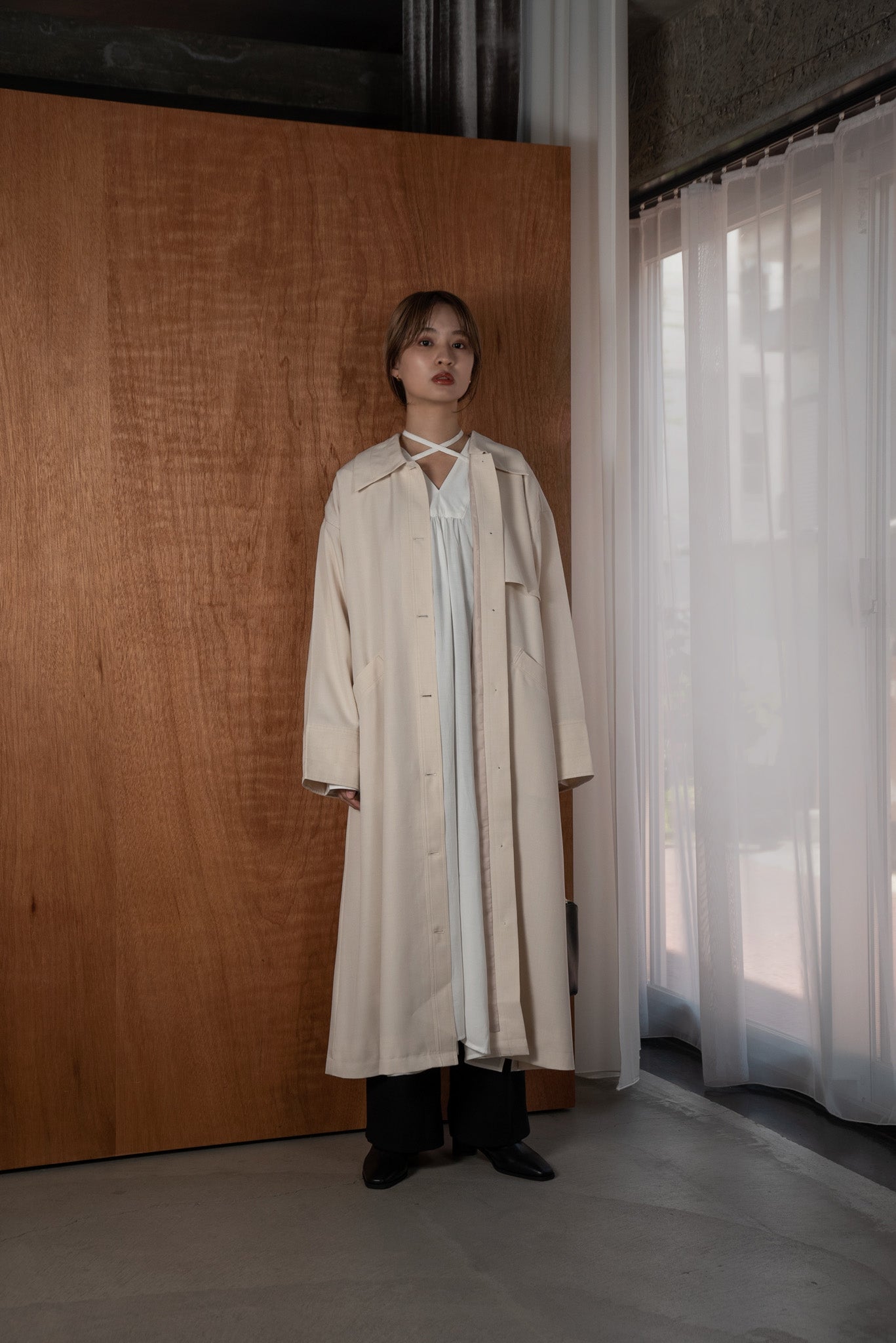 back flare light trench coat
