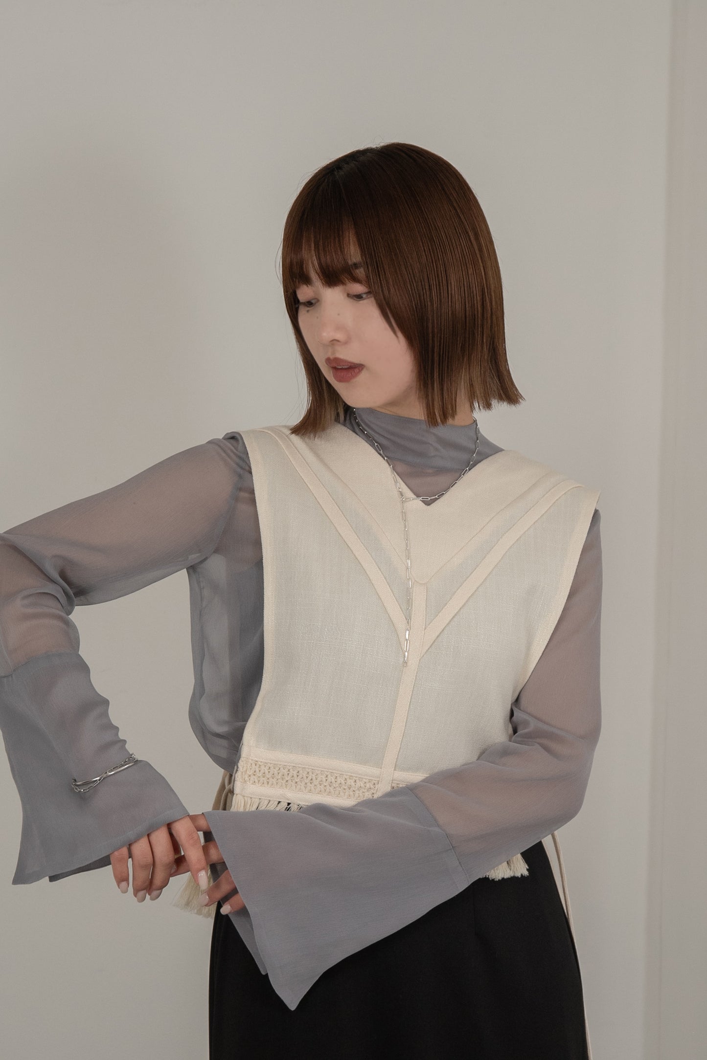high neck sheer tops