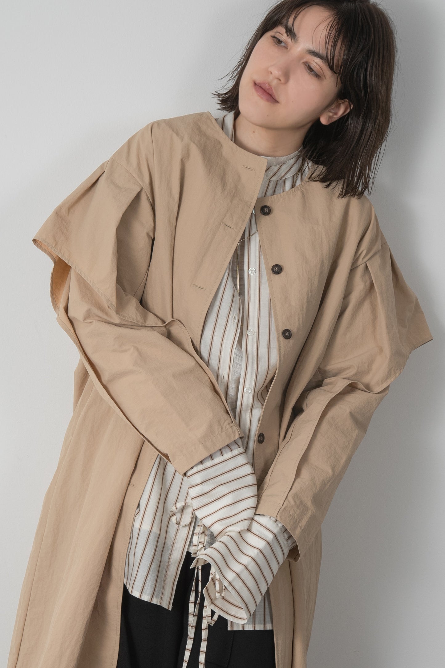 multiway flutter trench coat