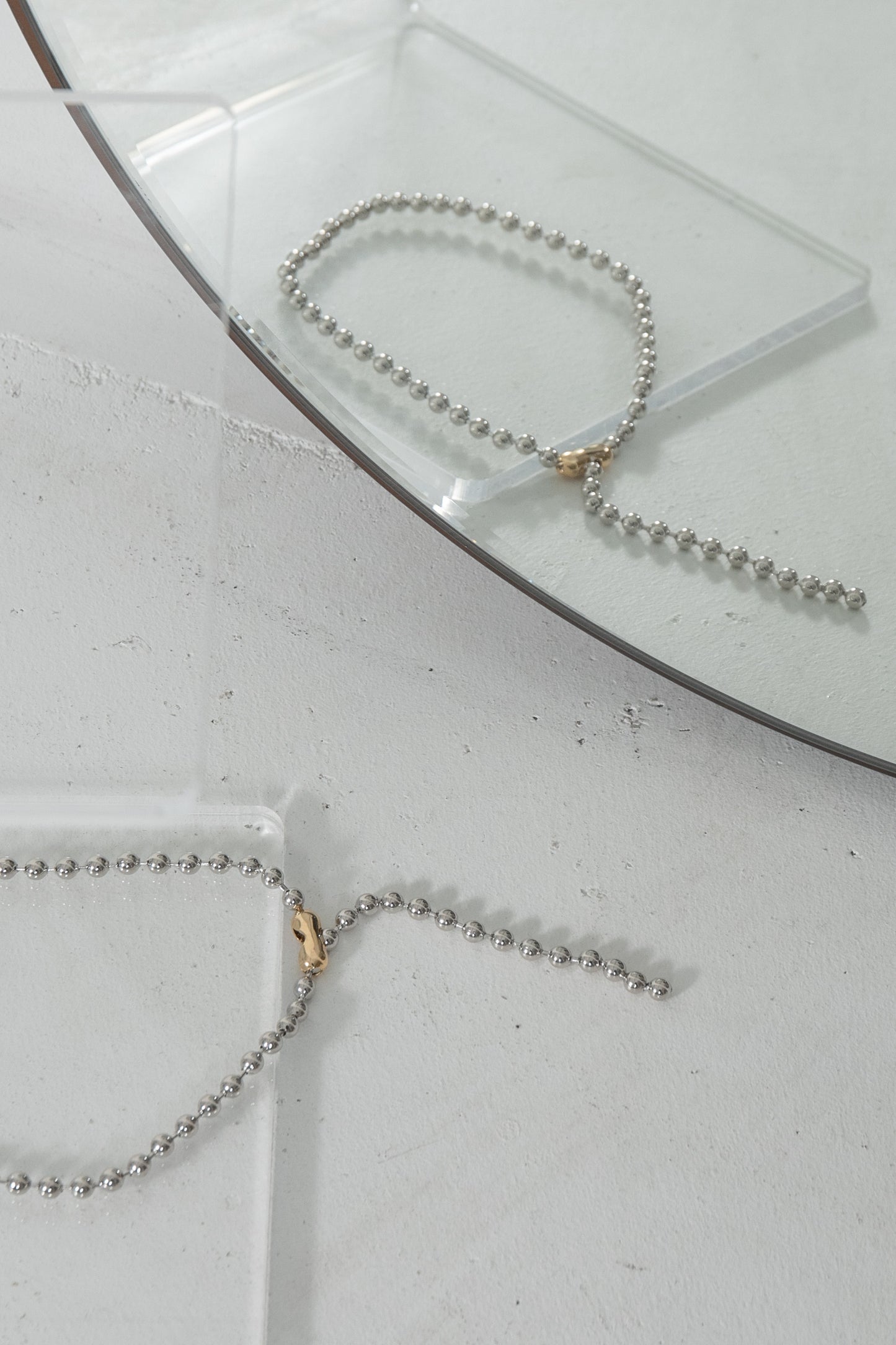 bicolor ball chain necklace