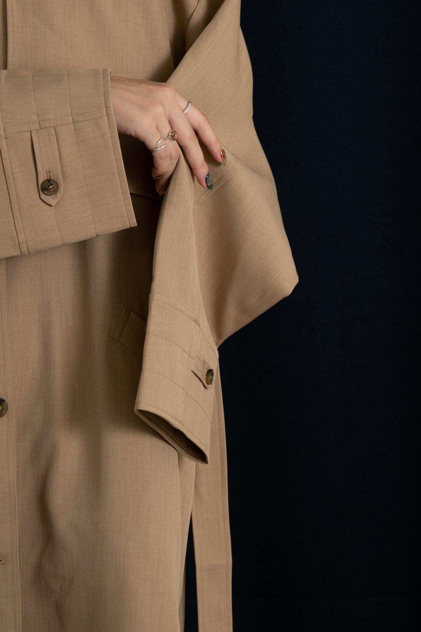 back flare light trench coat