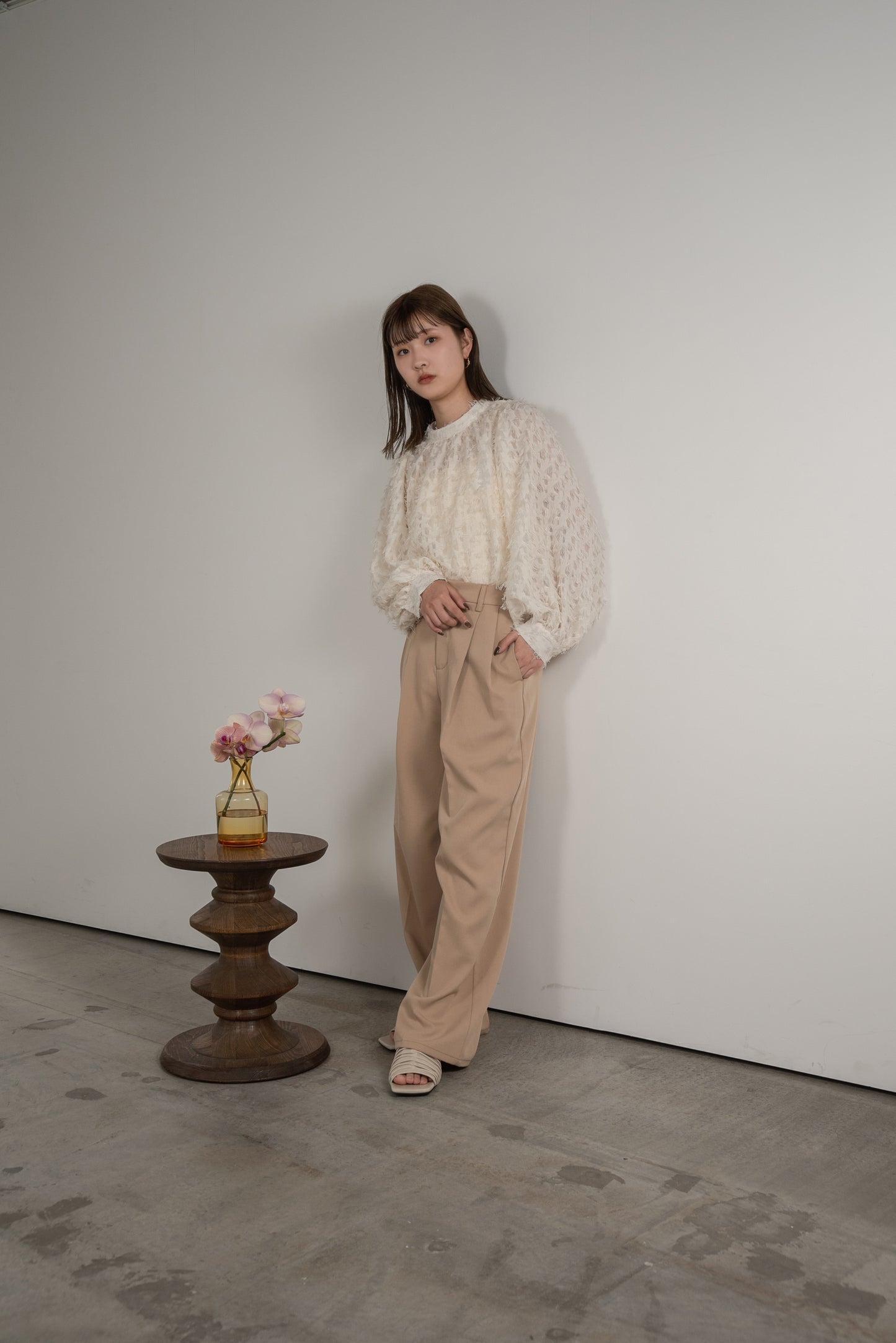 ester twill tuck pants