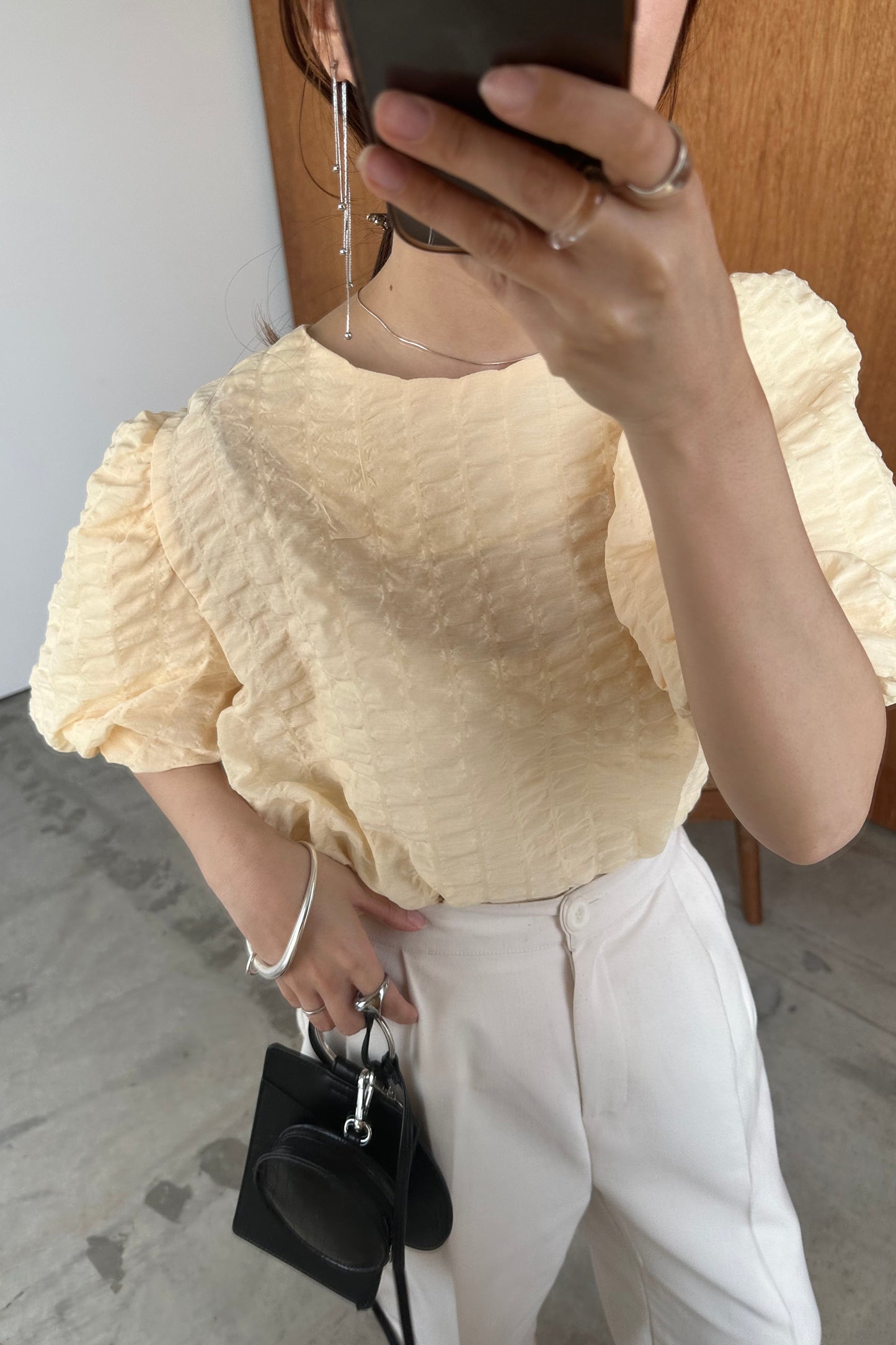 ripple puff sleeve tops