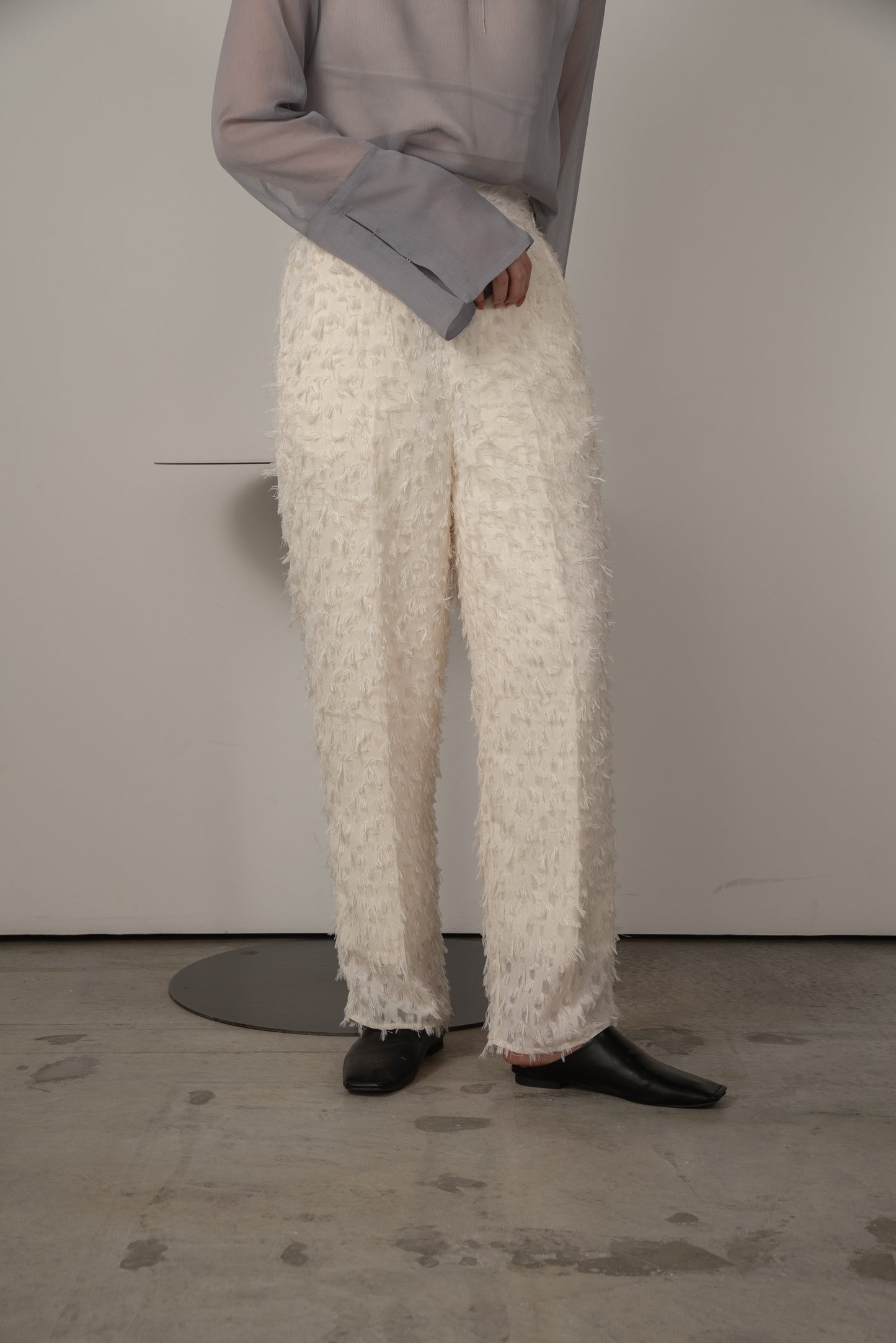 sheer jacquard pants