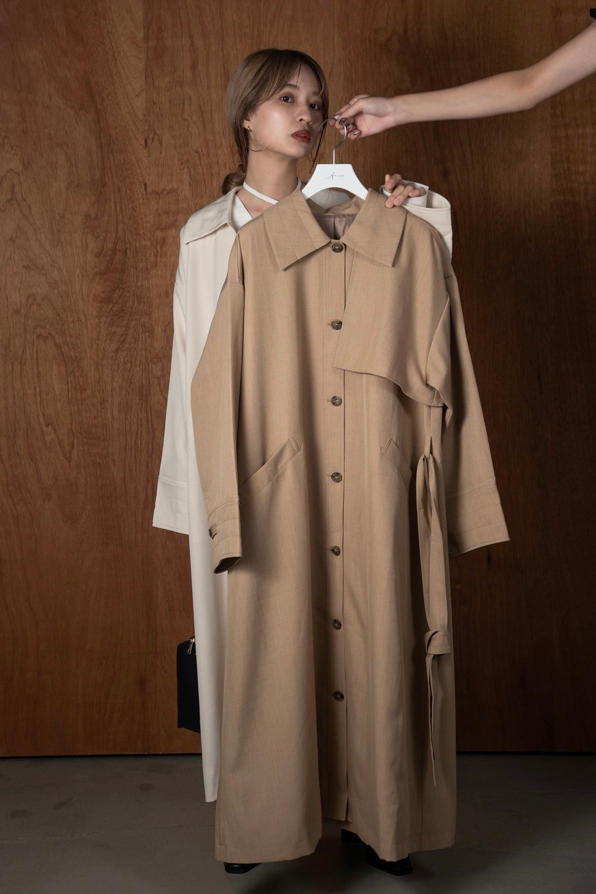 back flare light trench coat