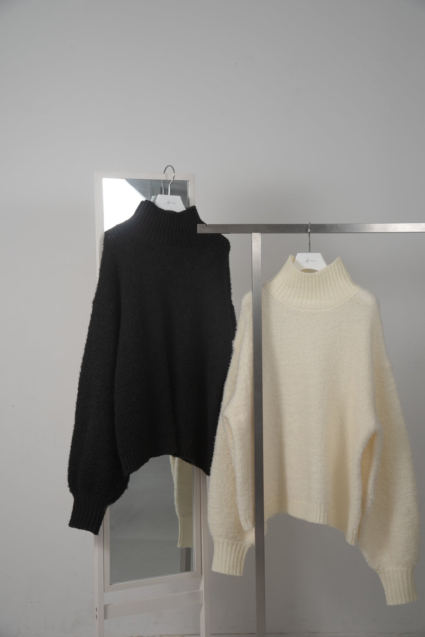 boucle lantern sleeve pullover