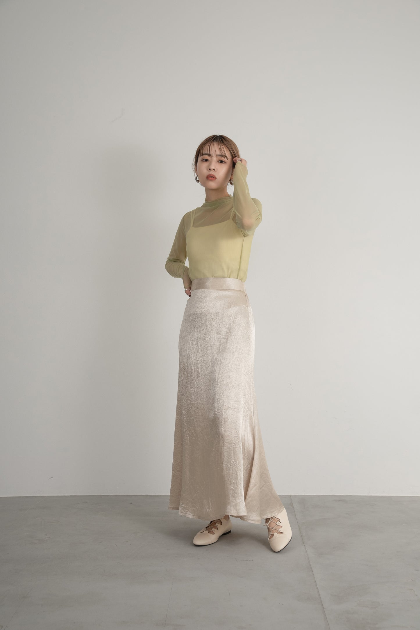 satin slim mermaid skirt