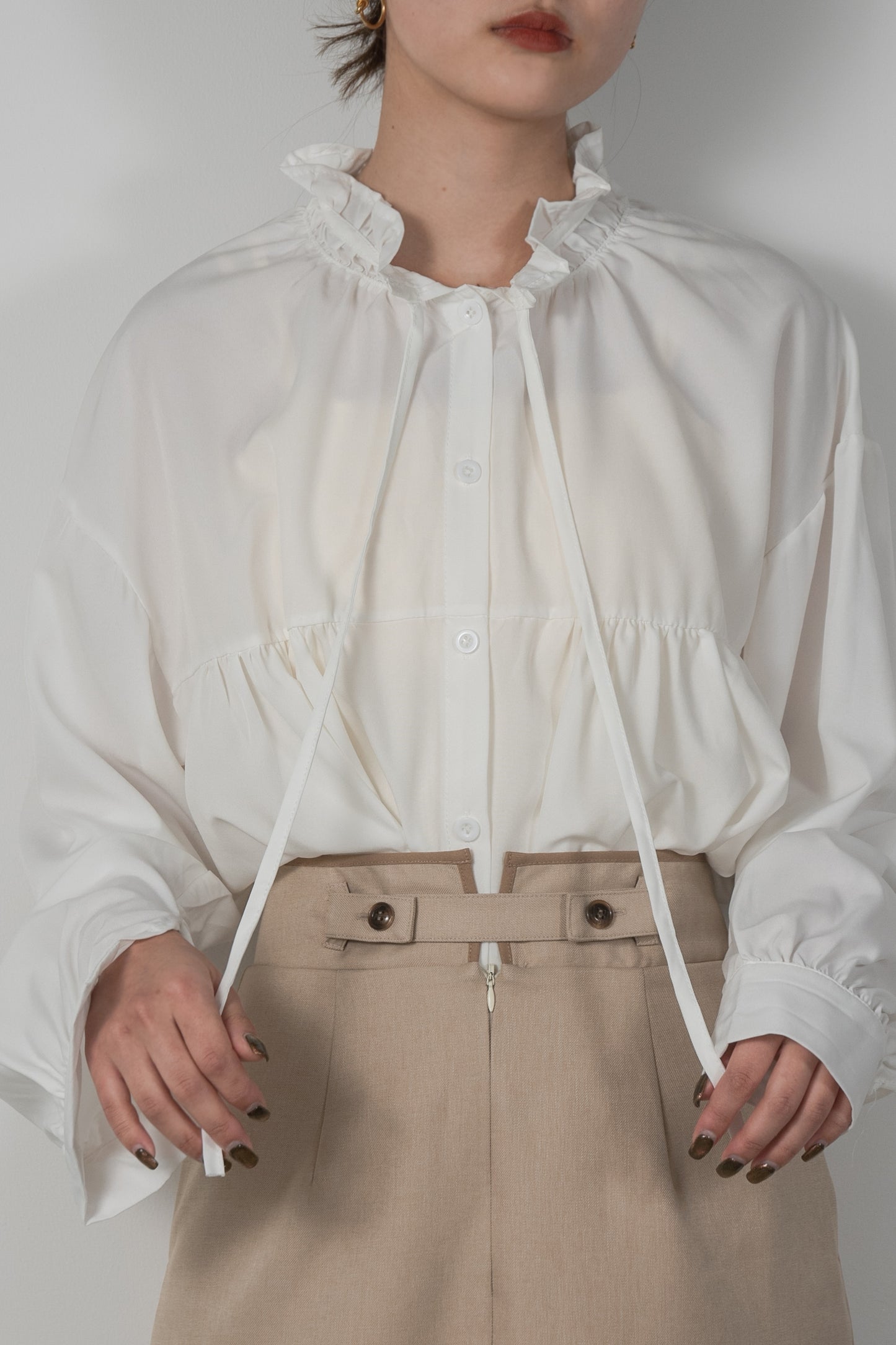 frill ribbon design shirt