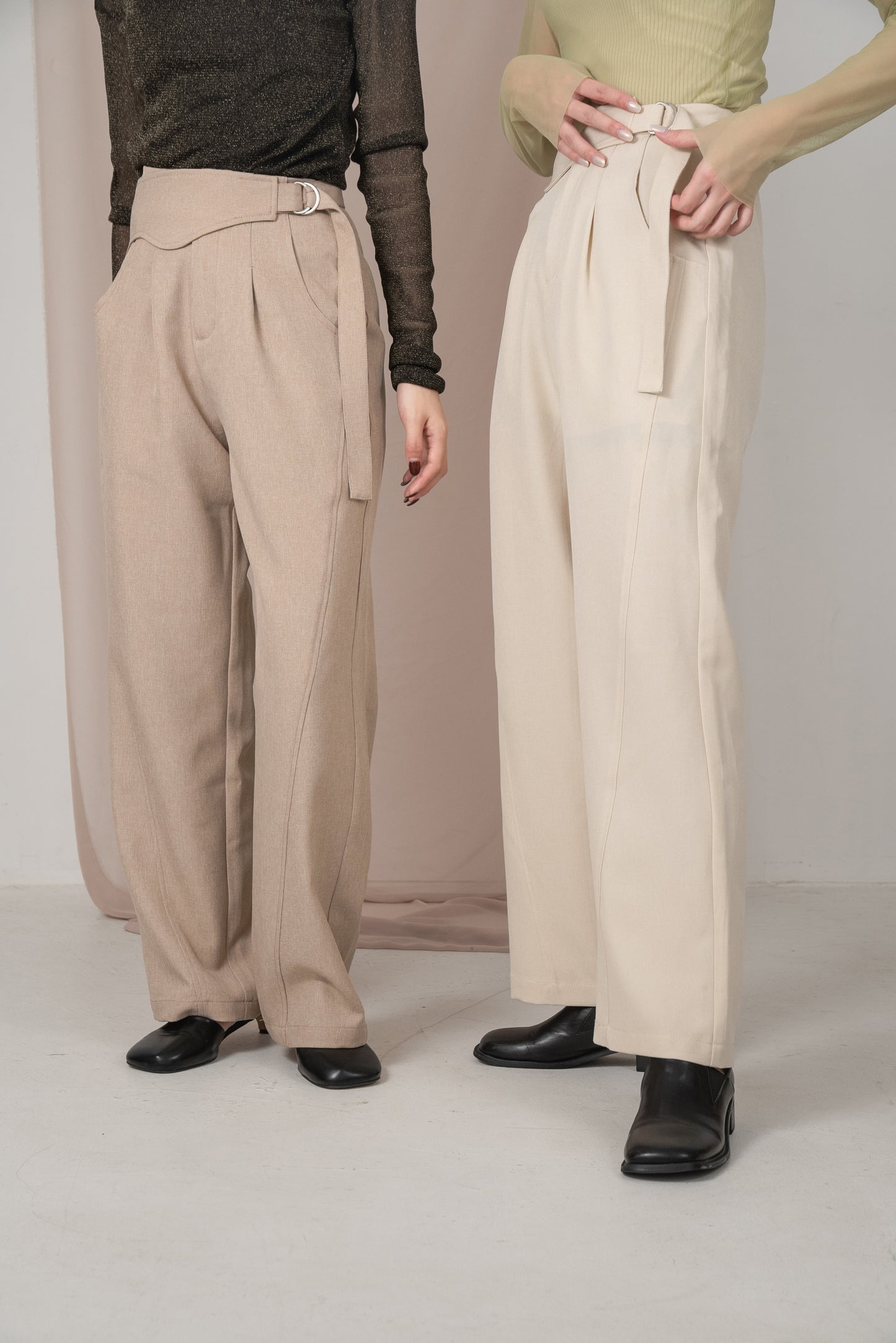 nuance belt straight pants