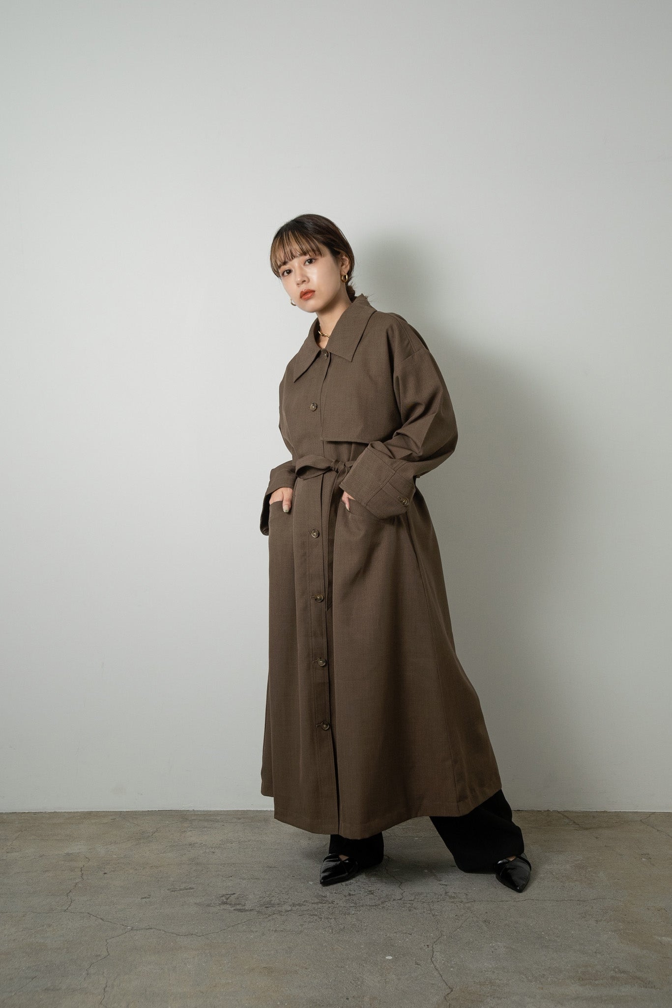 back flare light trench coat