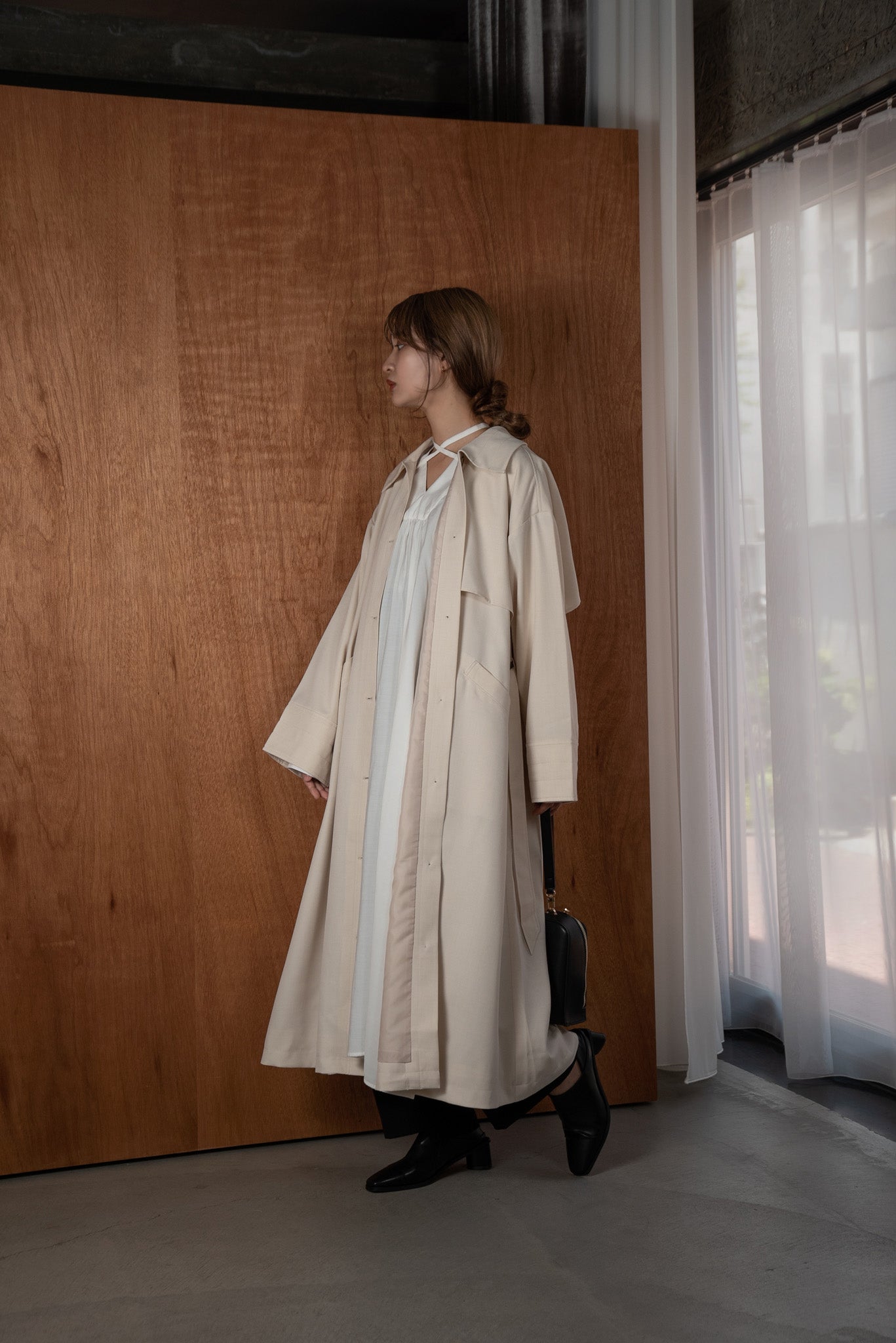 back flare light trench coat