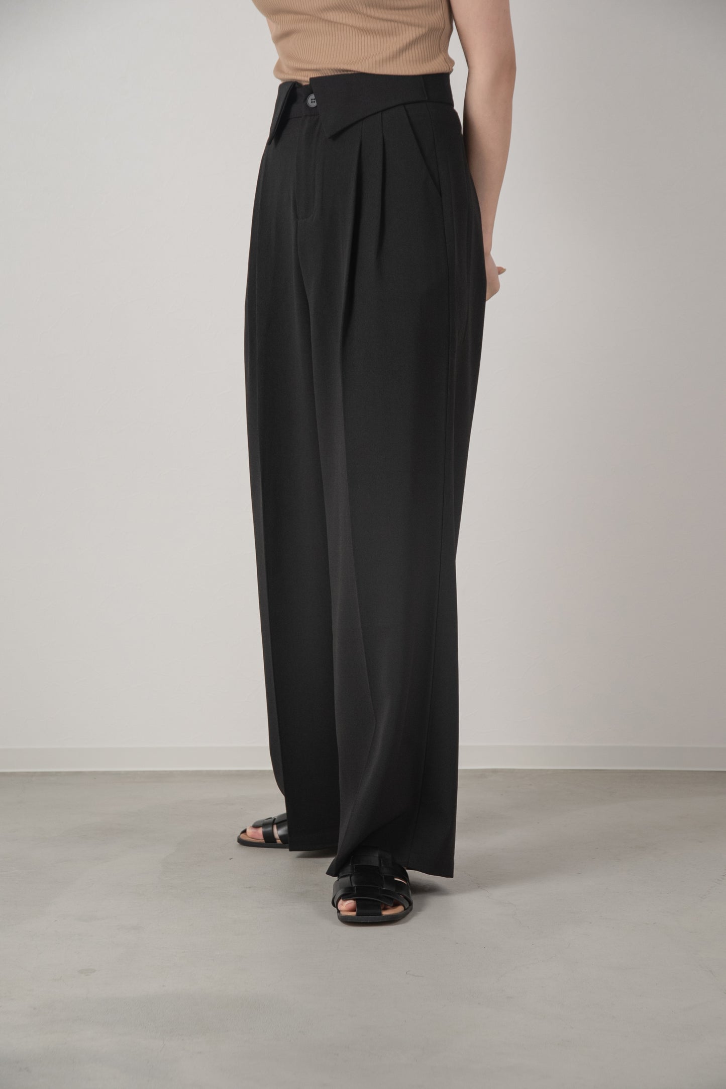 collar waist design pants