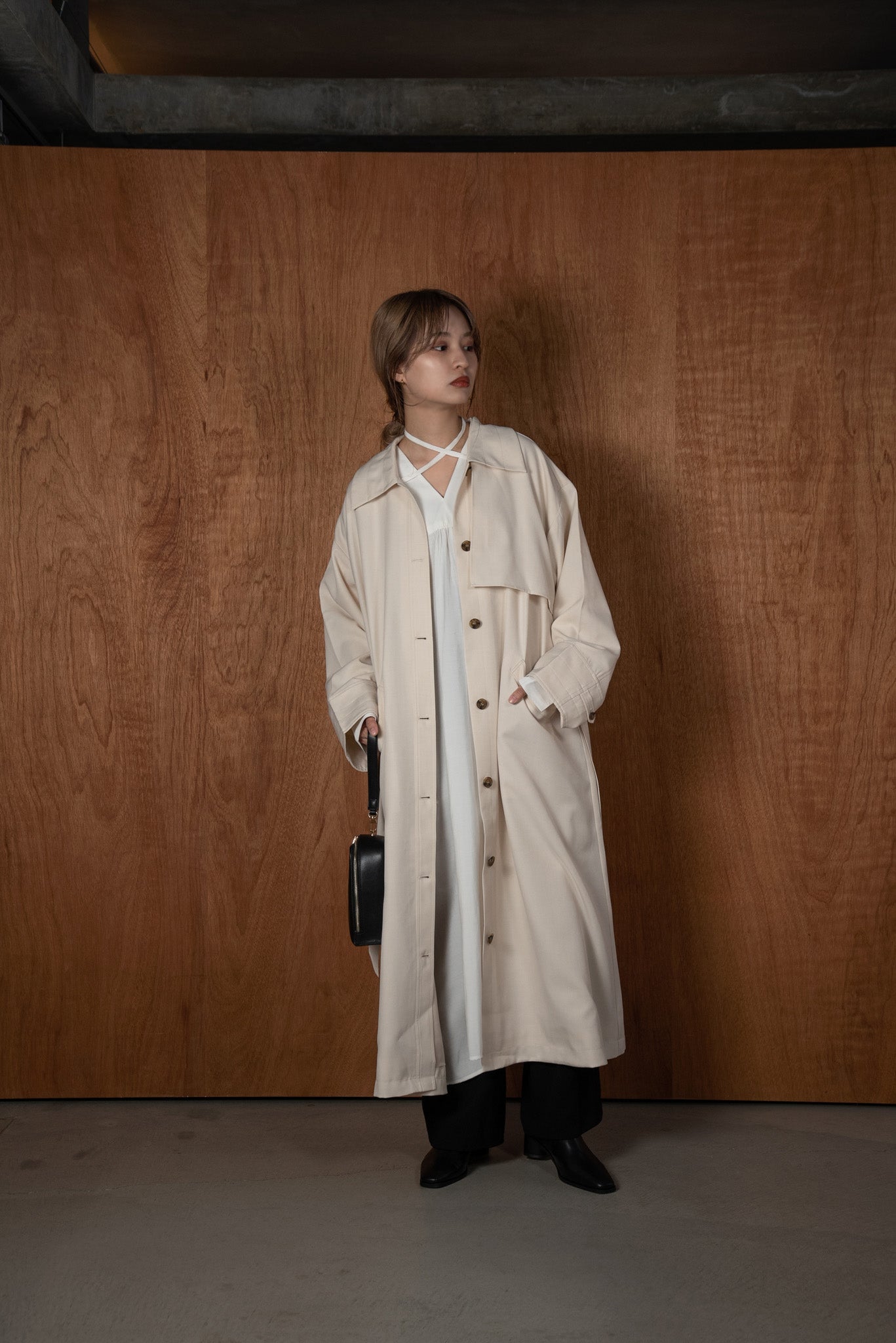 back flare light trench coat