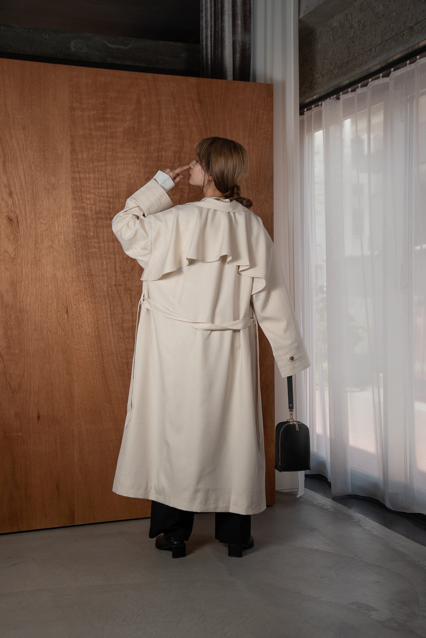 back flare light trench coat