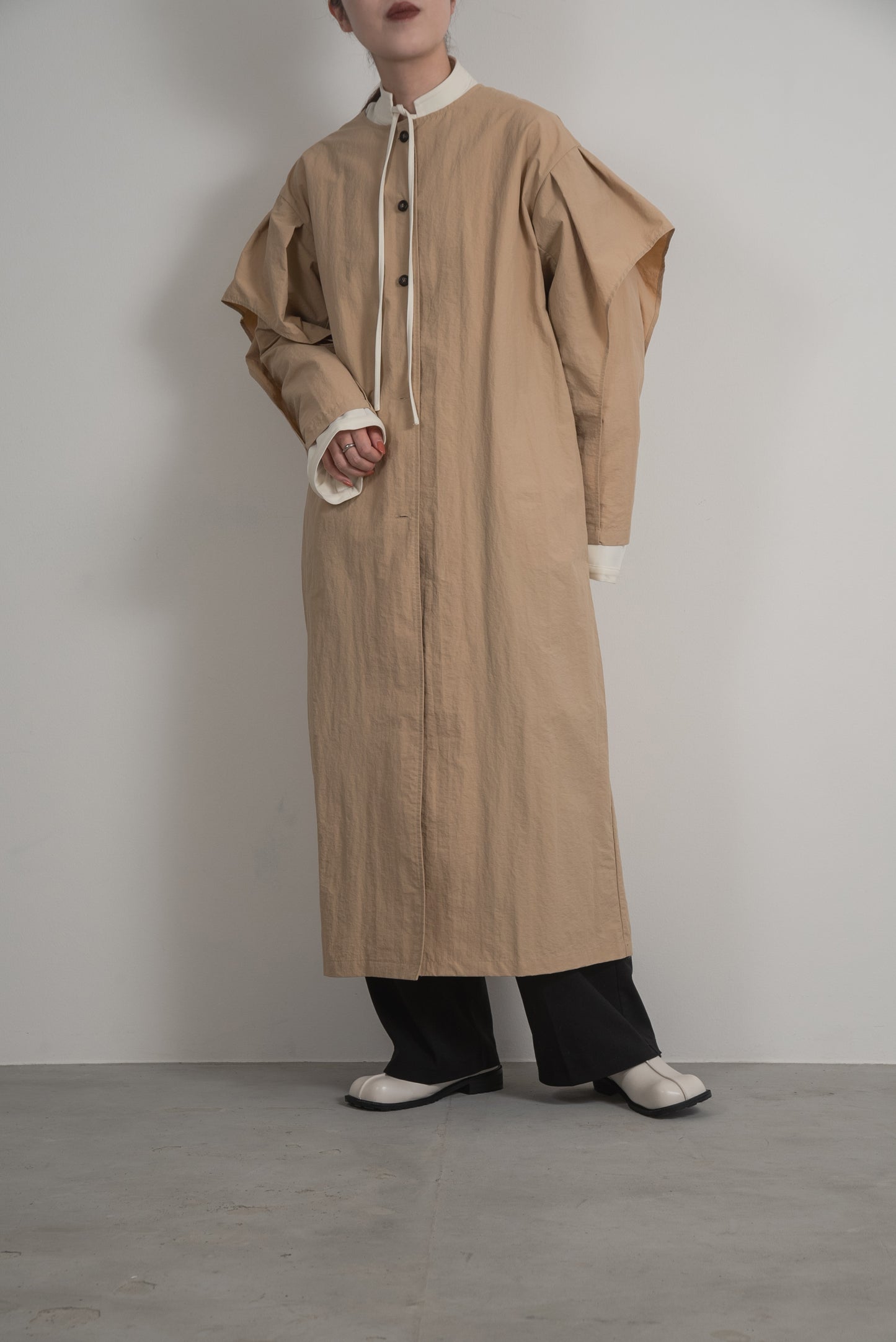 multiway flutter trench coat