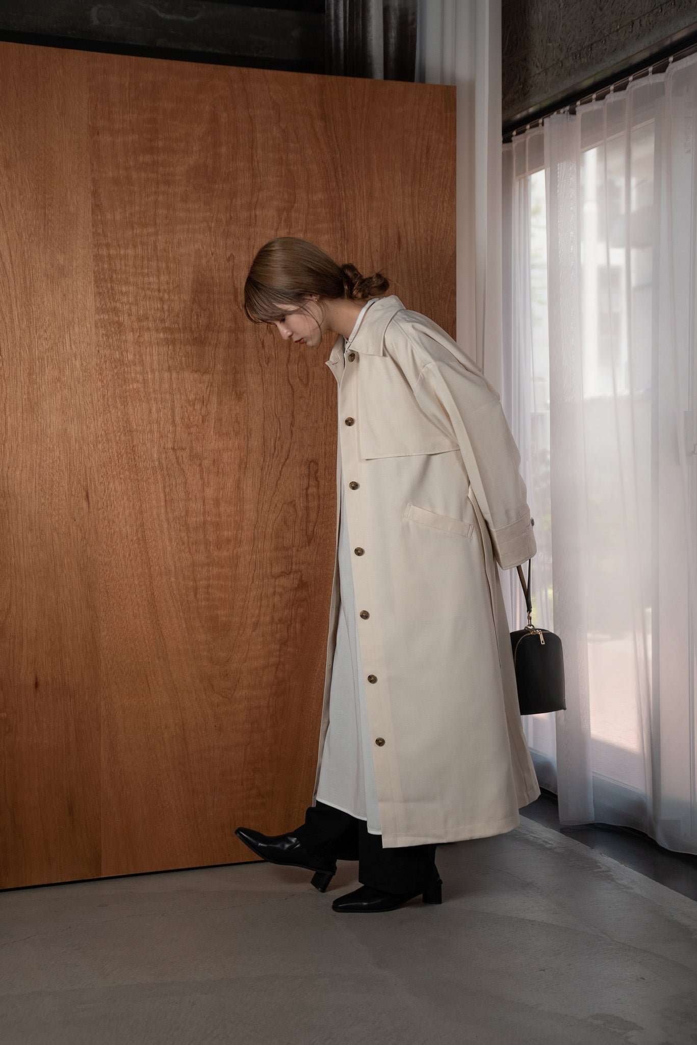 back flare light trench coat