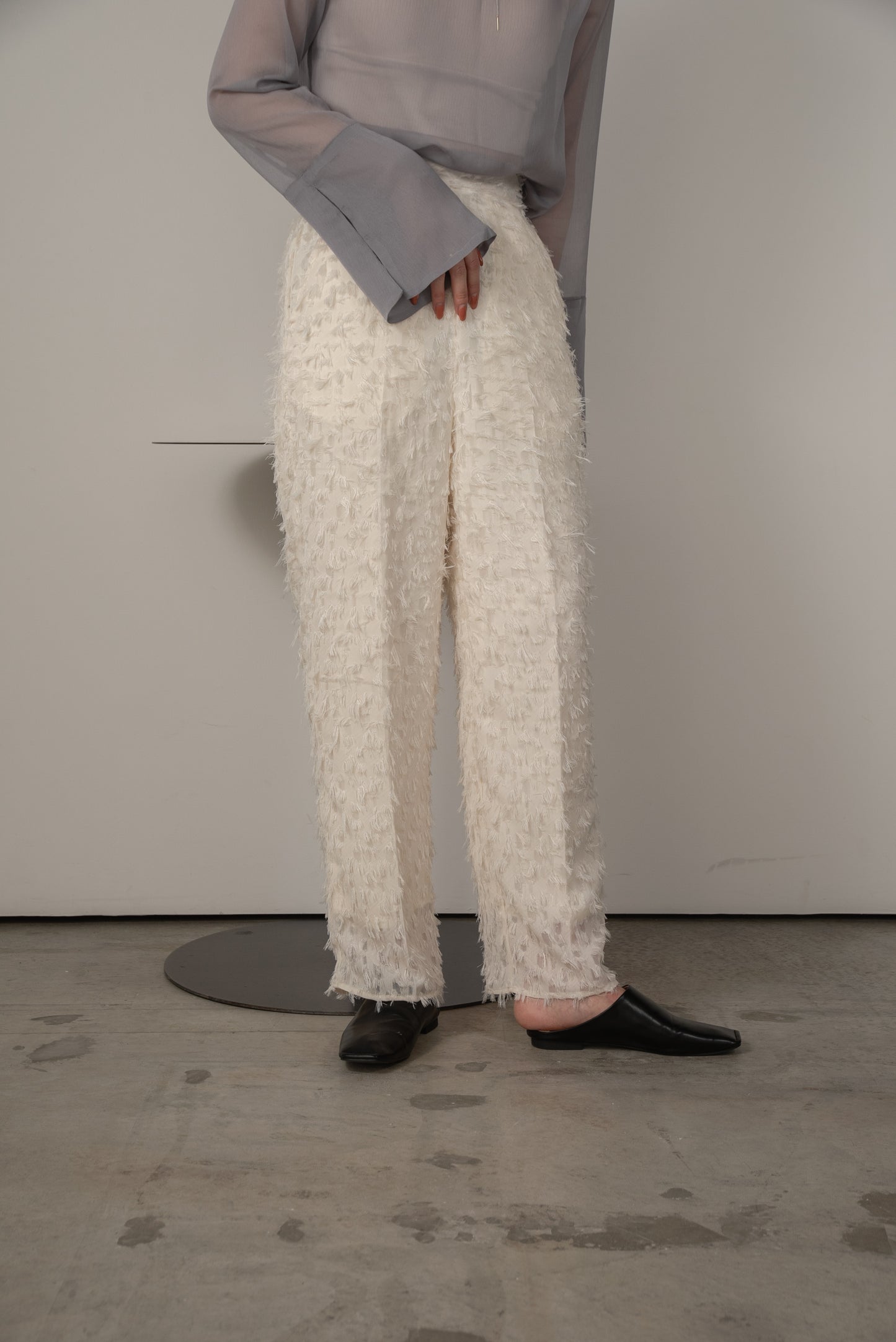 sheer jacquard pants