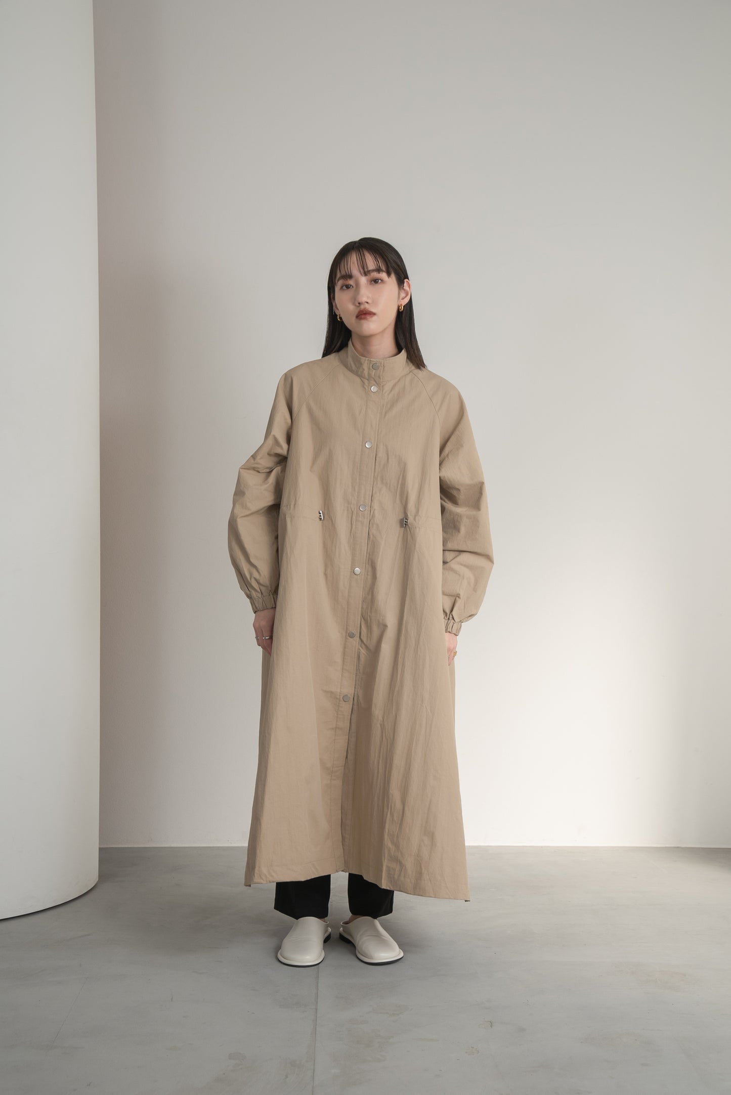 waist drawstring coat