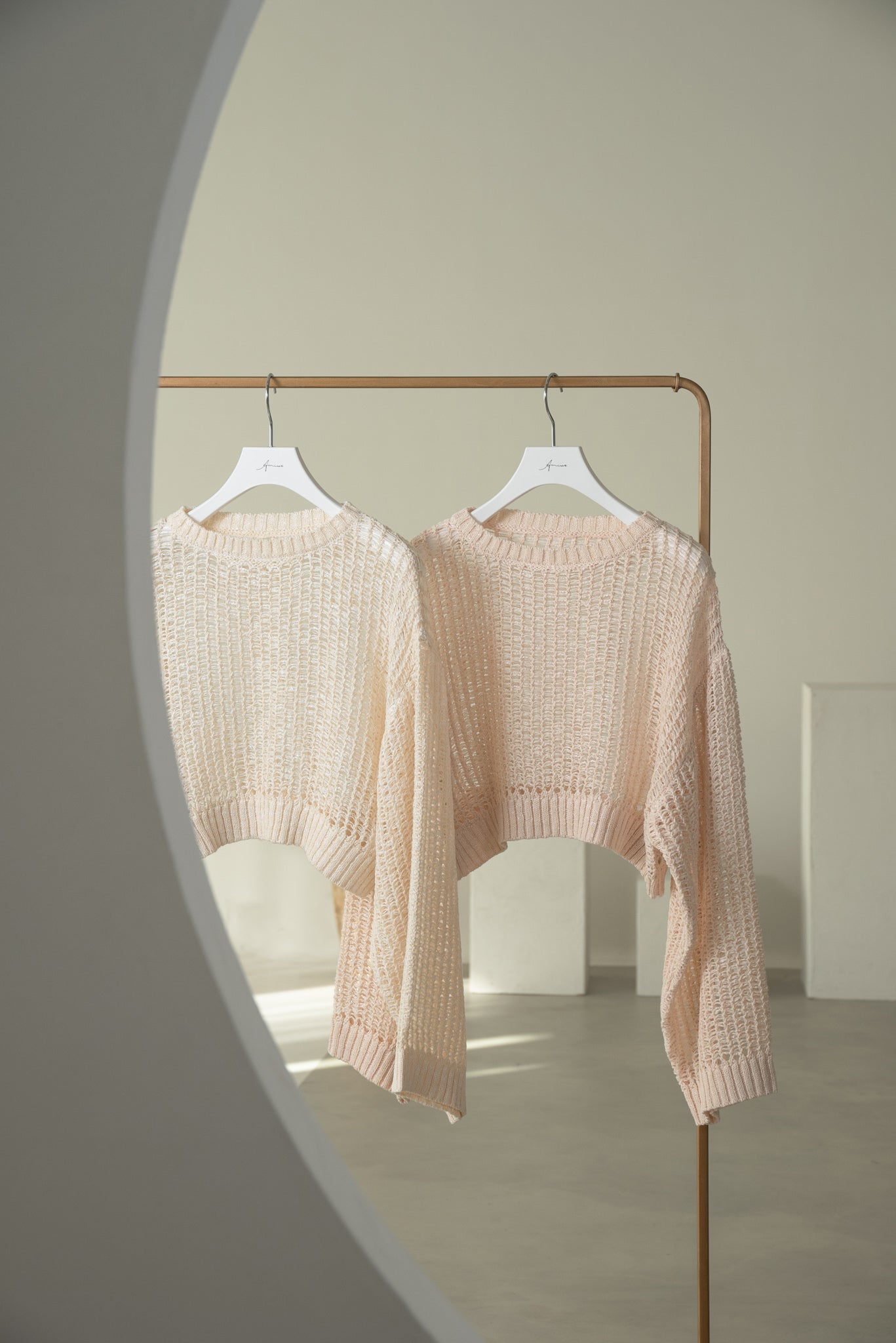 pale tone mesh pullover