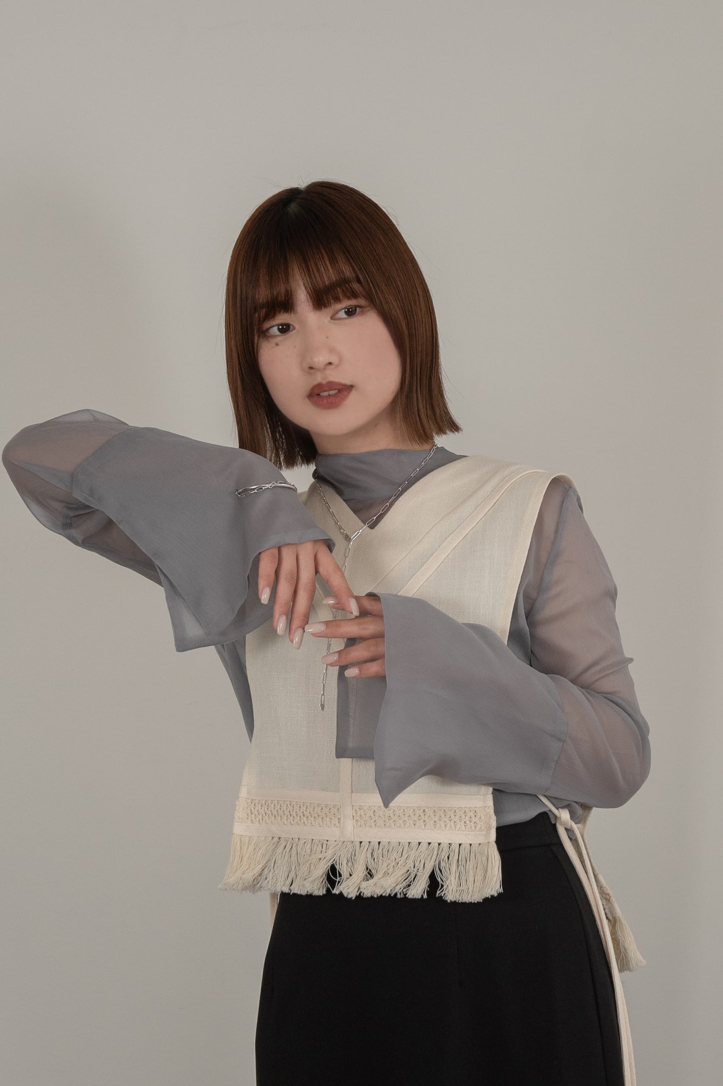 high neck sheer tops