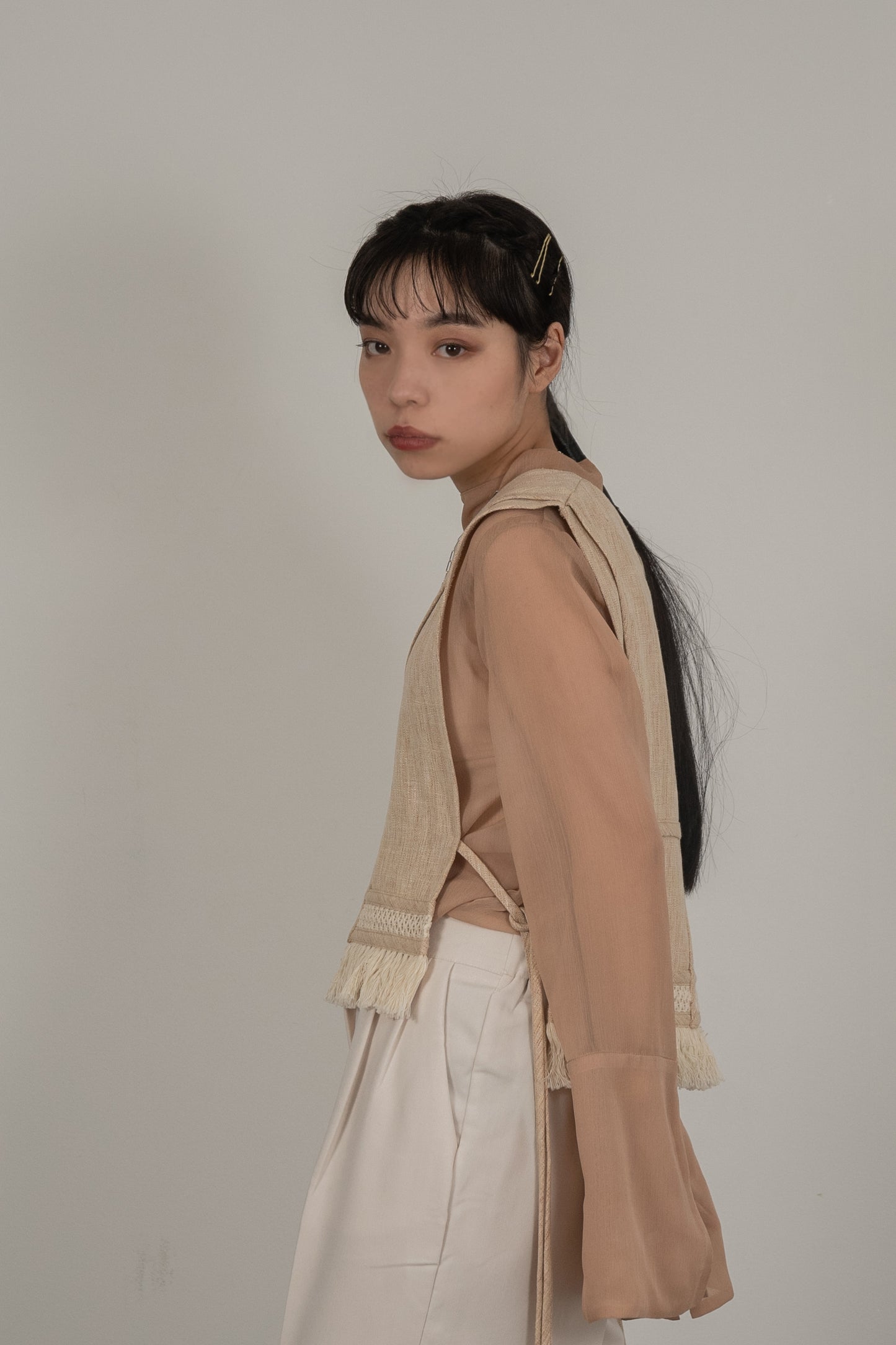 high neck sheer tops