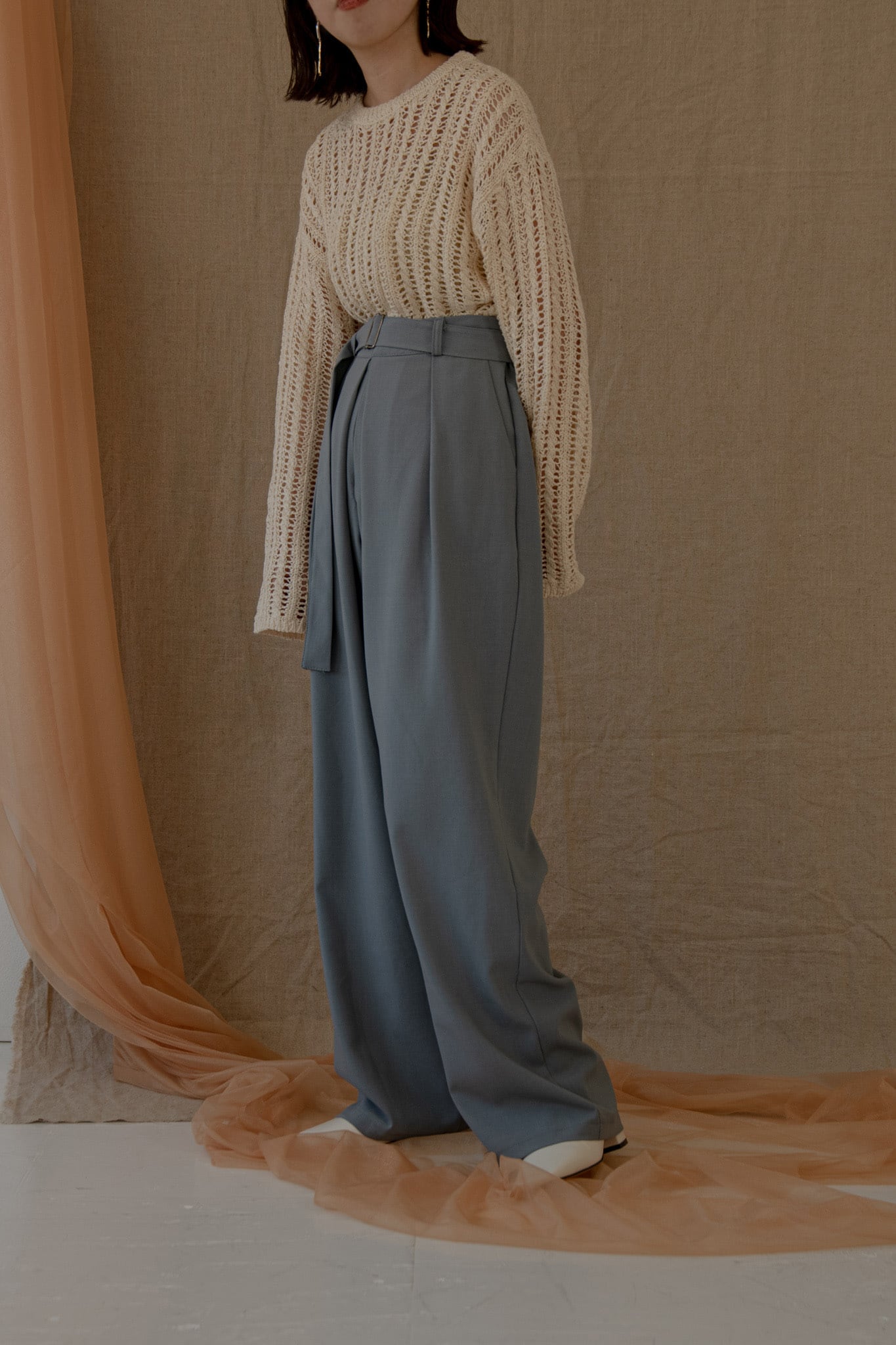 tuck straight belt set pants