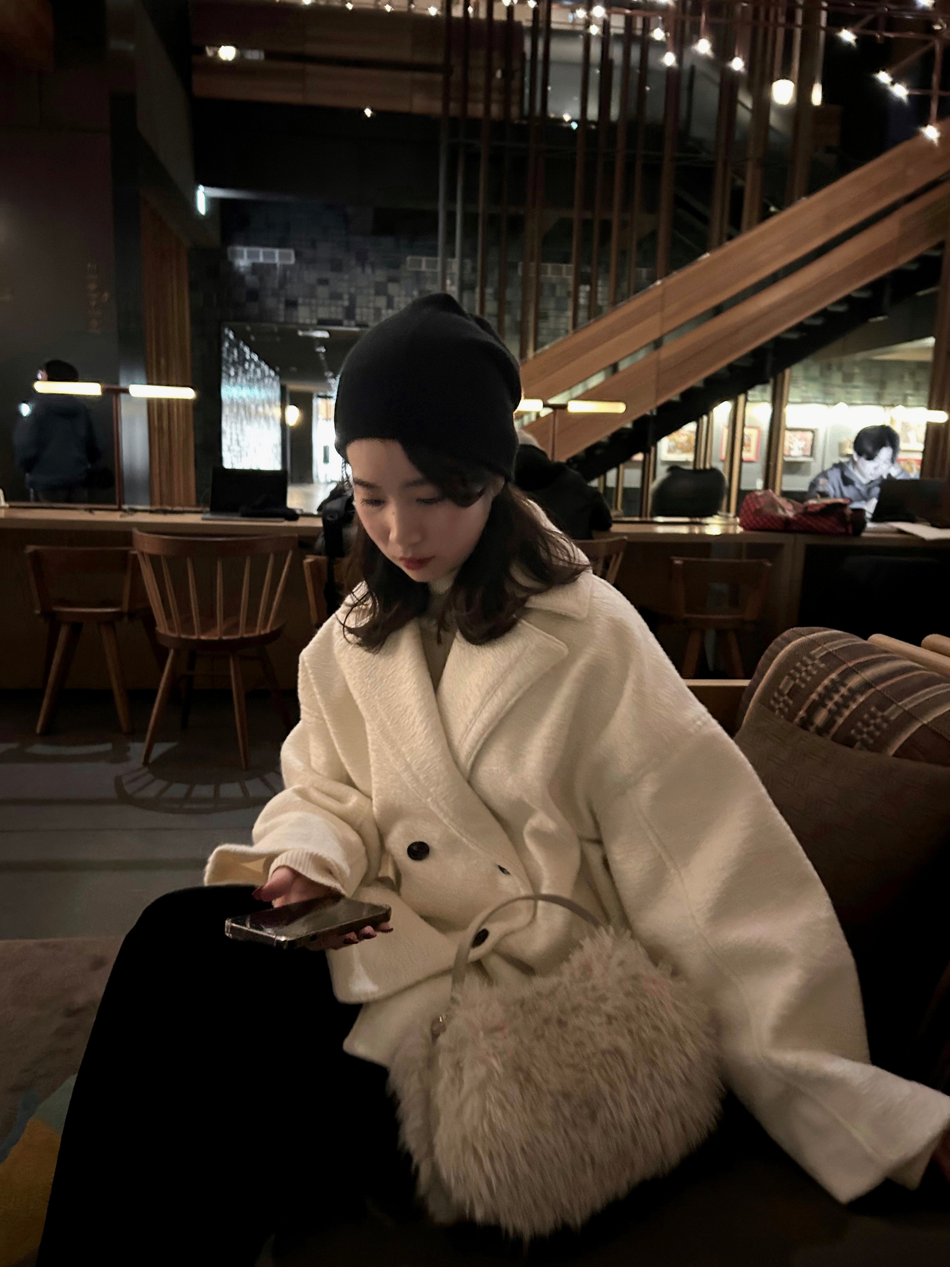 point collar double button cocoon midi coat – eim online（エイム