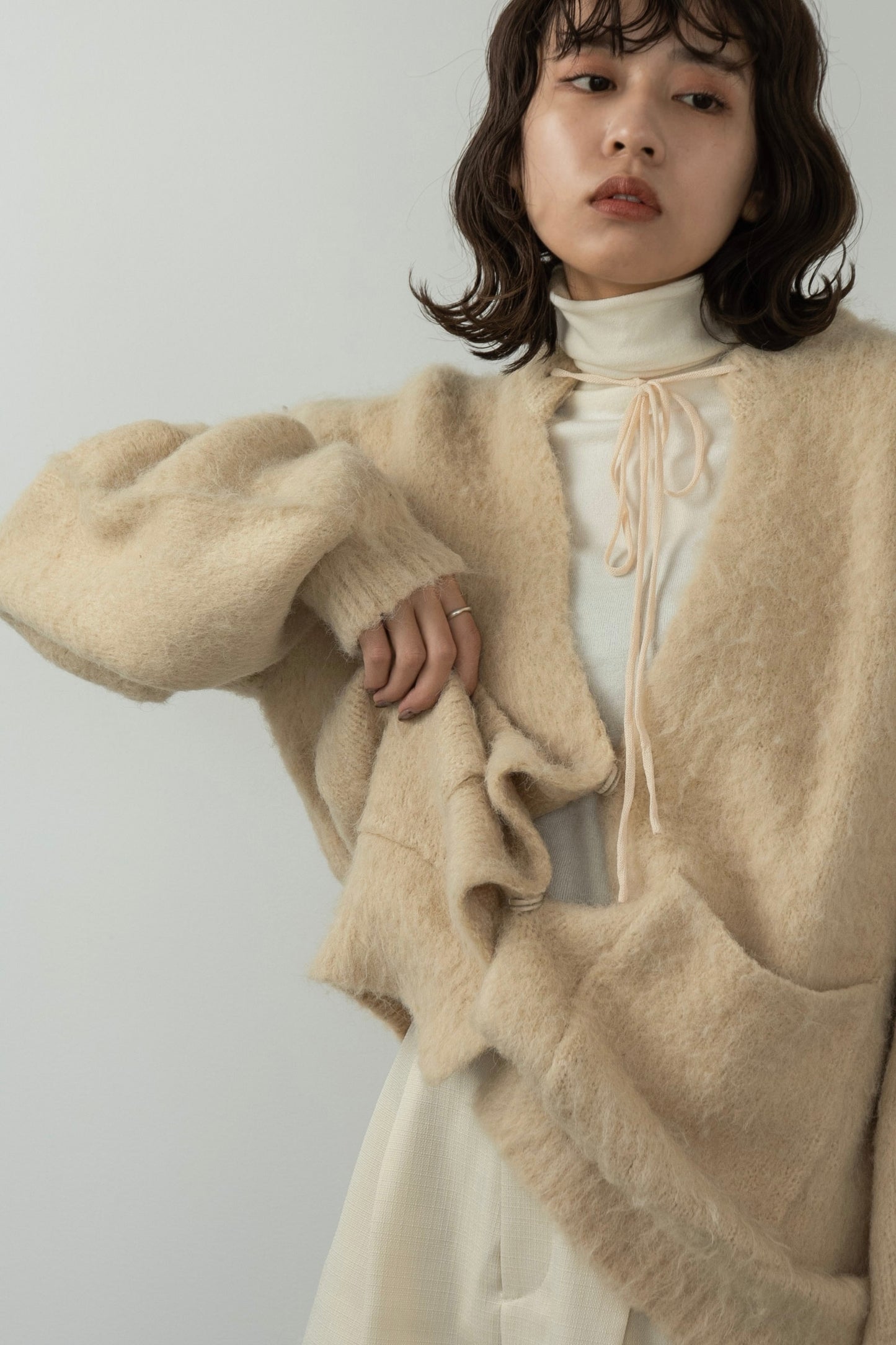 fluffy knit cardigan