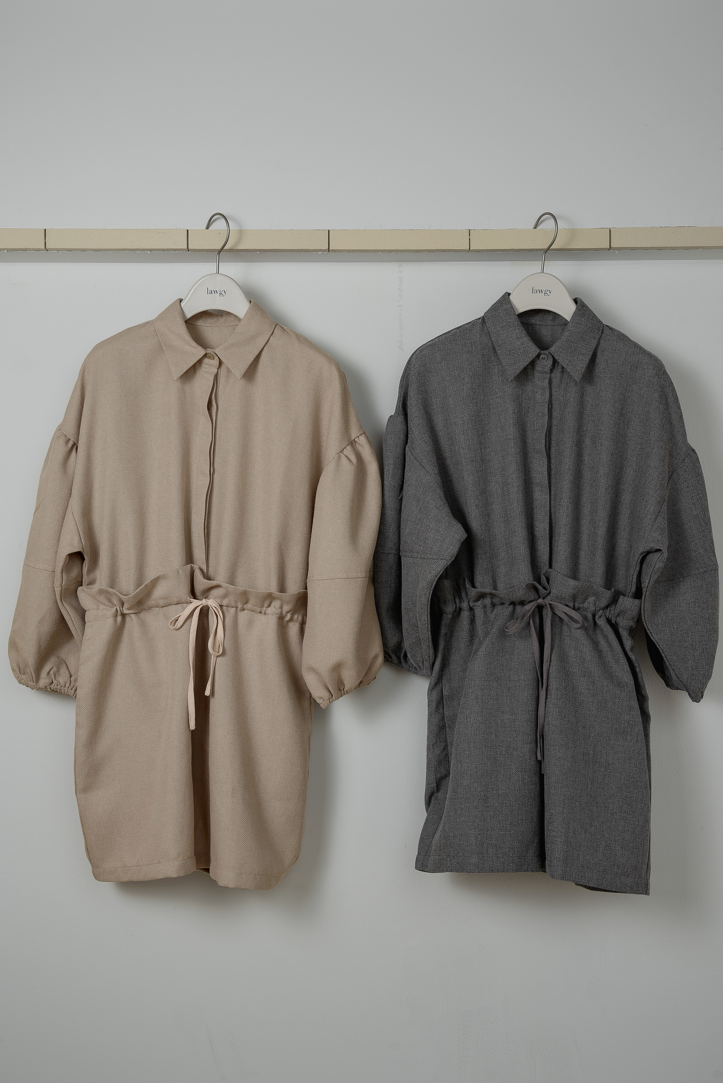 volume sleeve waist gather combinaison