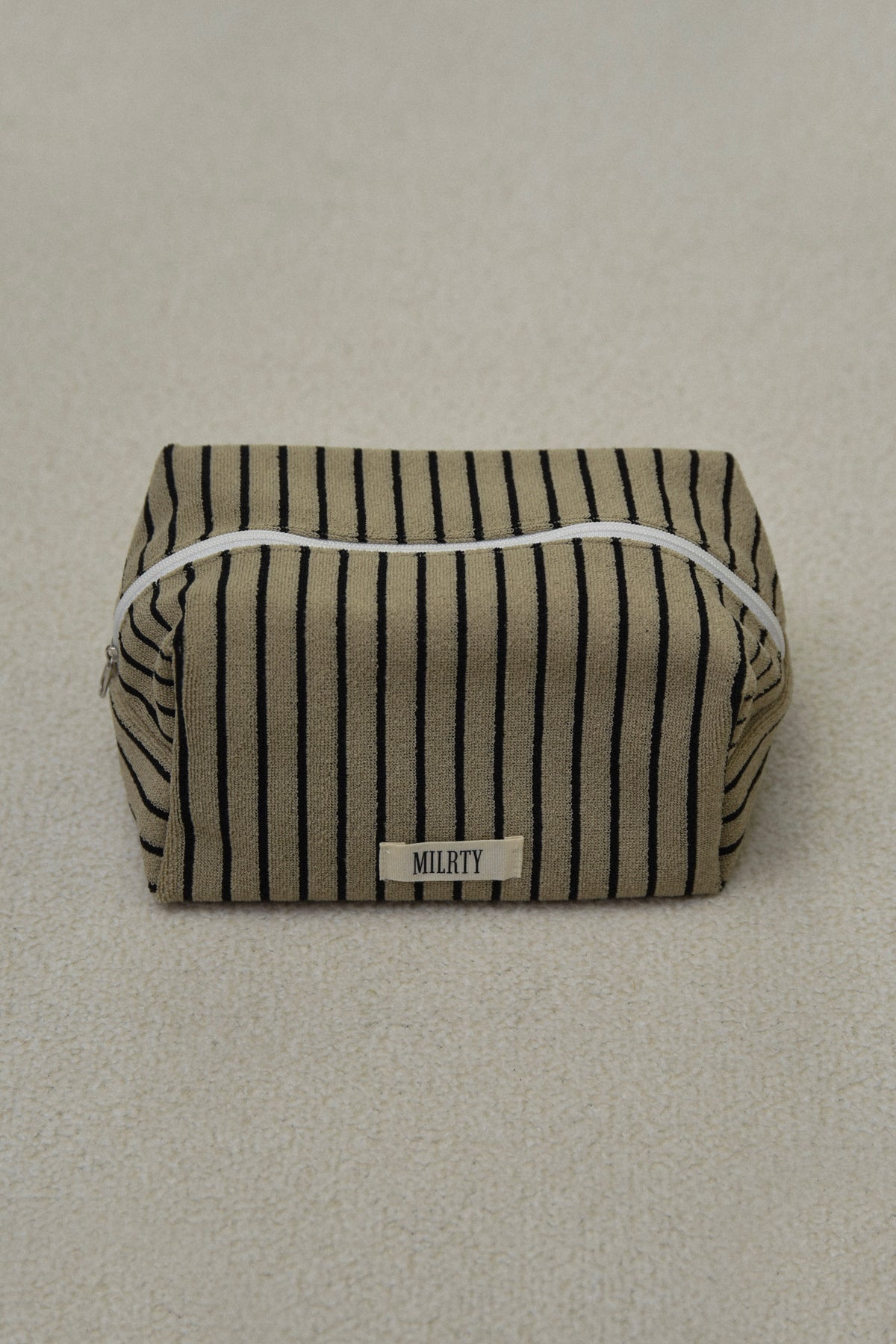 soft stripe terry square pouch