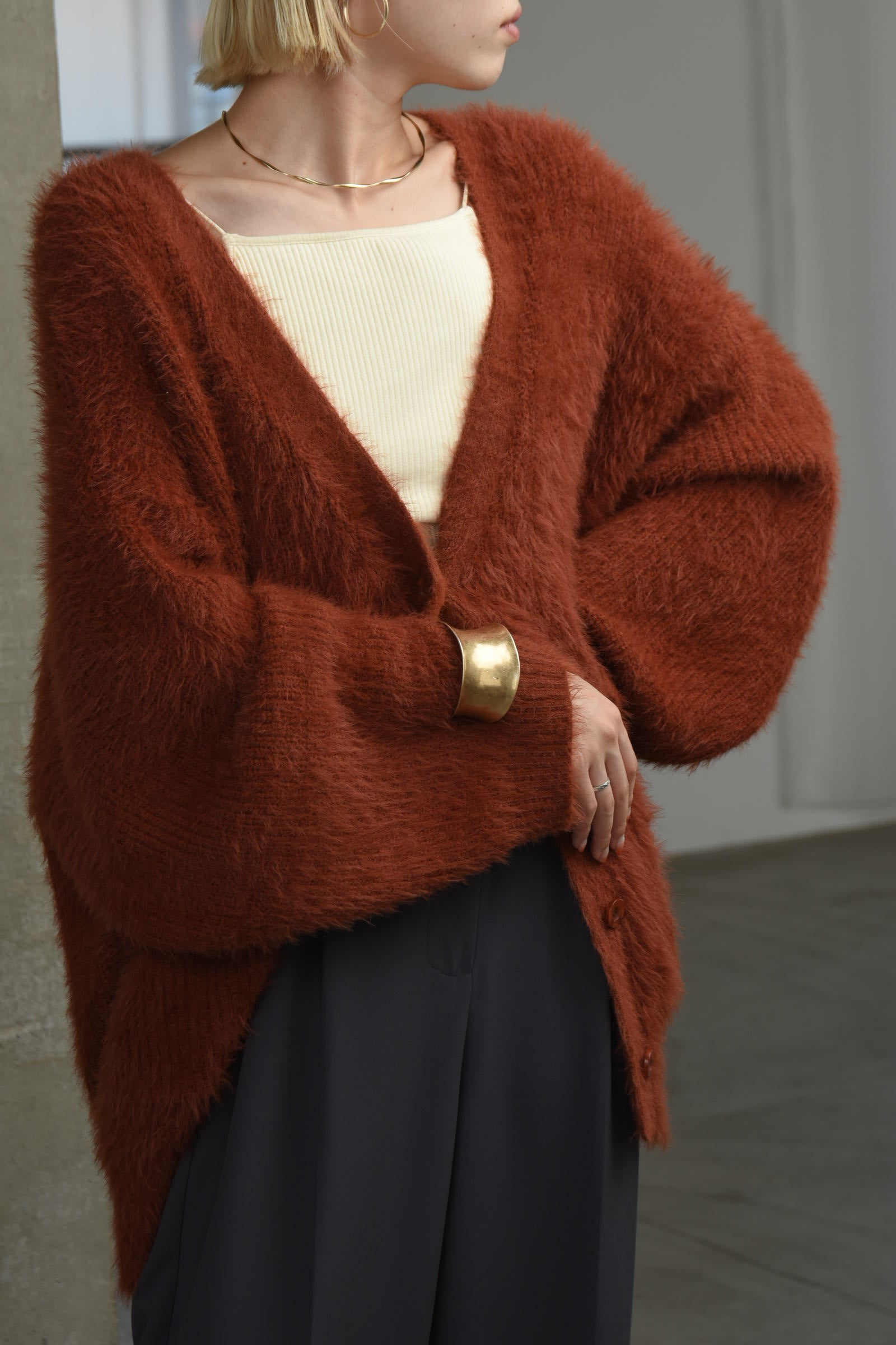 shaggy over size cardigan – eim online（エイム オンライン）