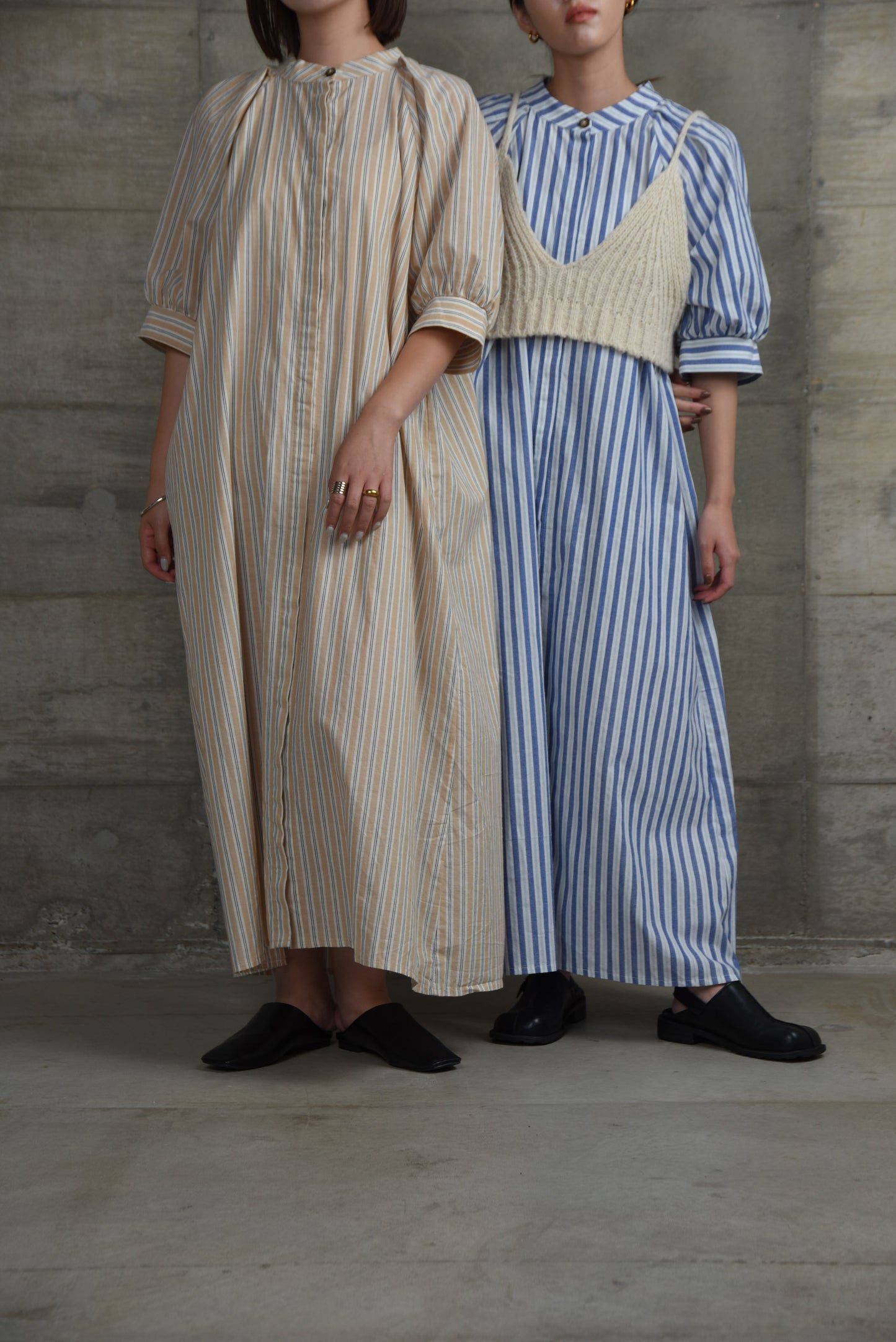 stripe shoulder tuck shirt ops