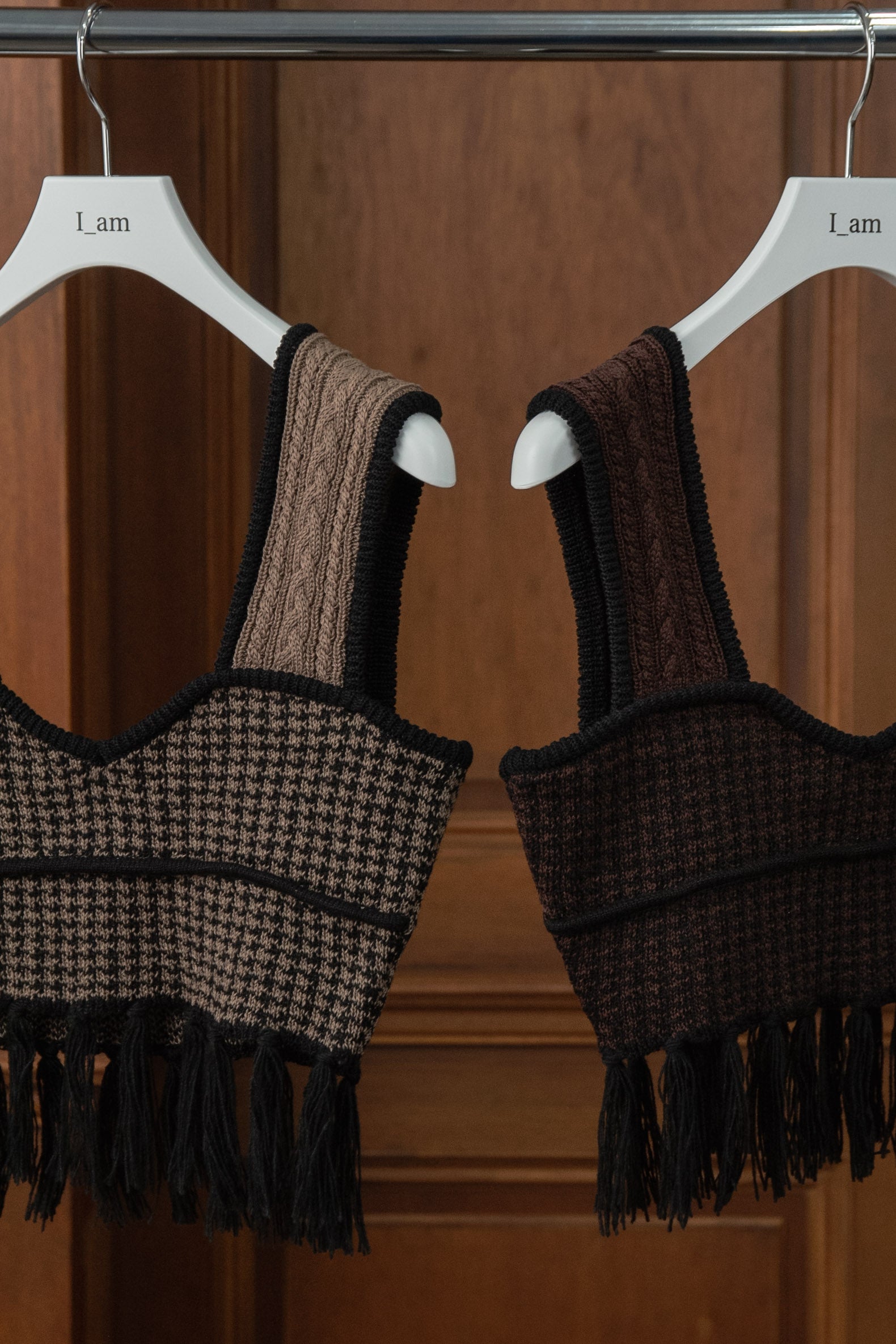 mix pattern fringe knit bustier – eim onlineエイム オンライン