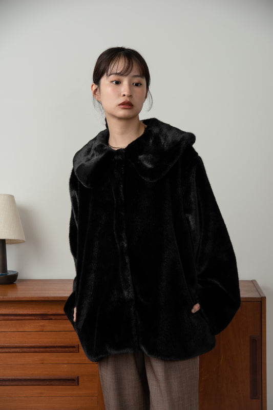 over size fur midi coat