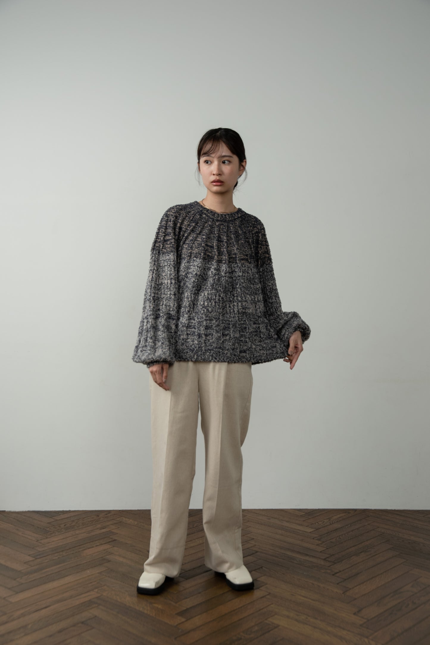 bicolor mix melange knit