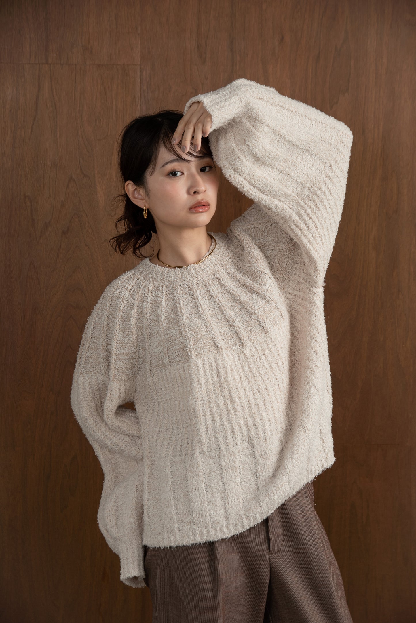 bicolor mix melange knit