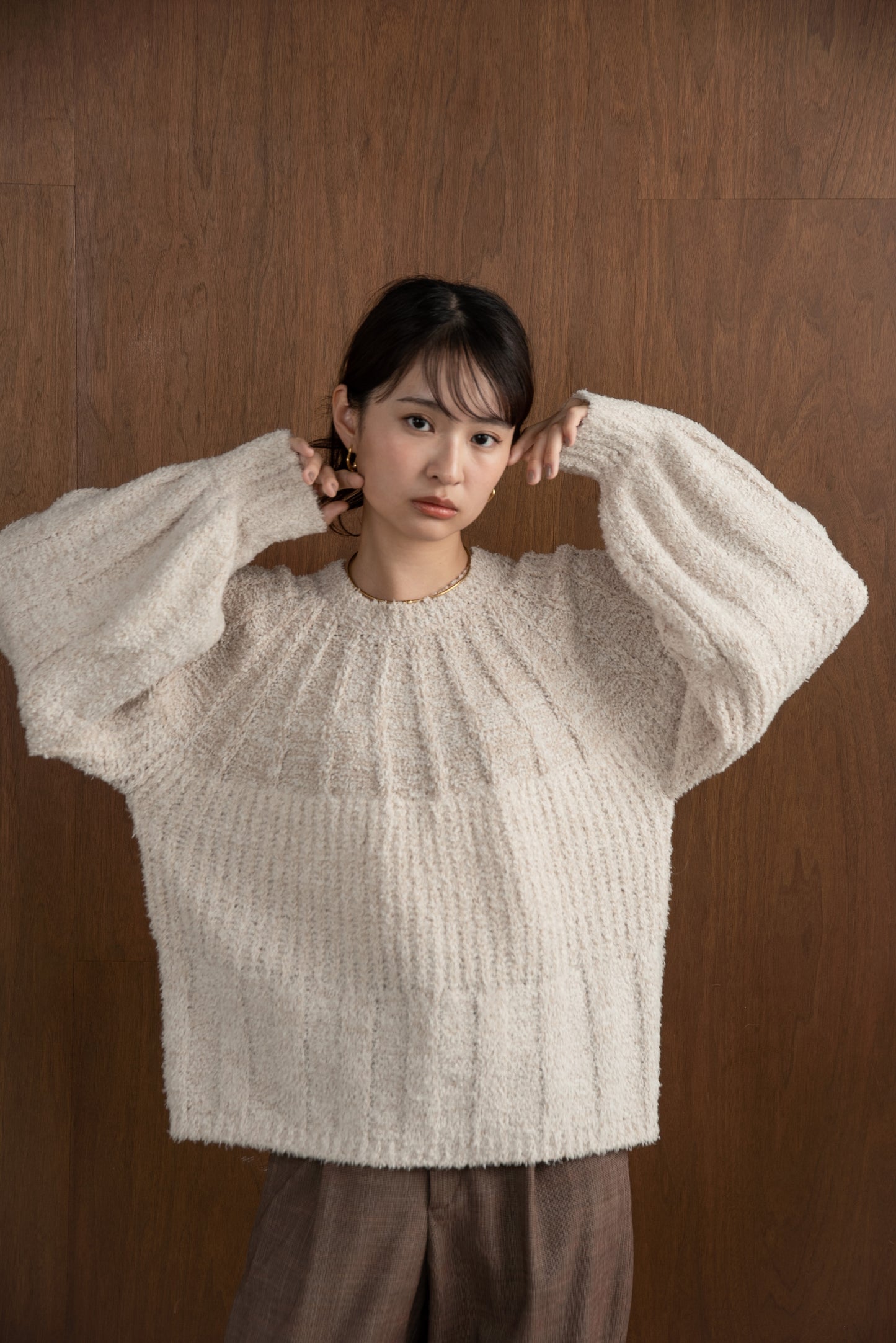 bicolor mix melange knit