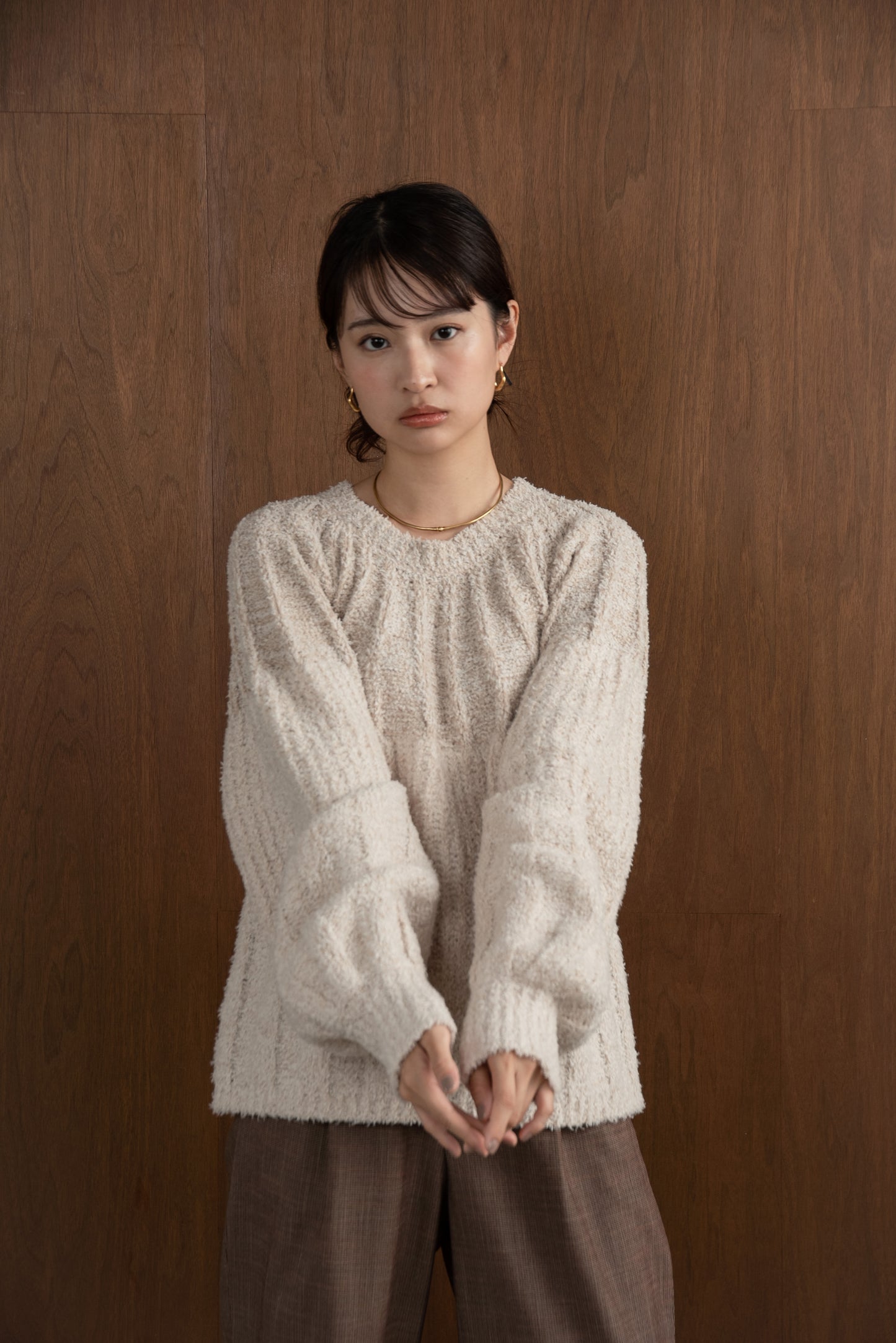 bicolor mix melange knit