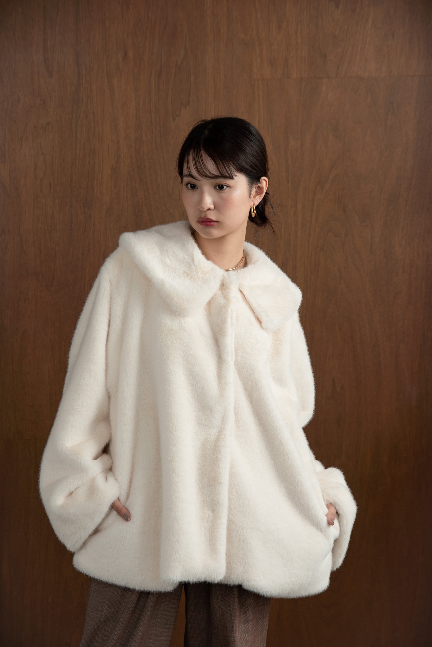 over size fur midi coat