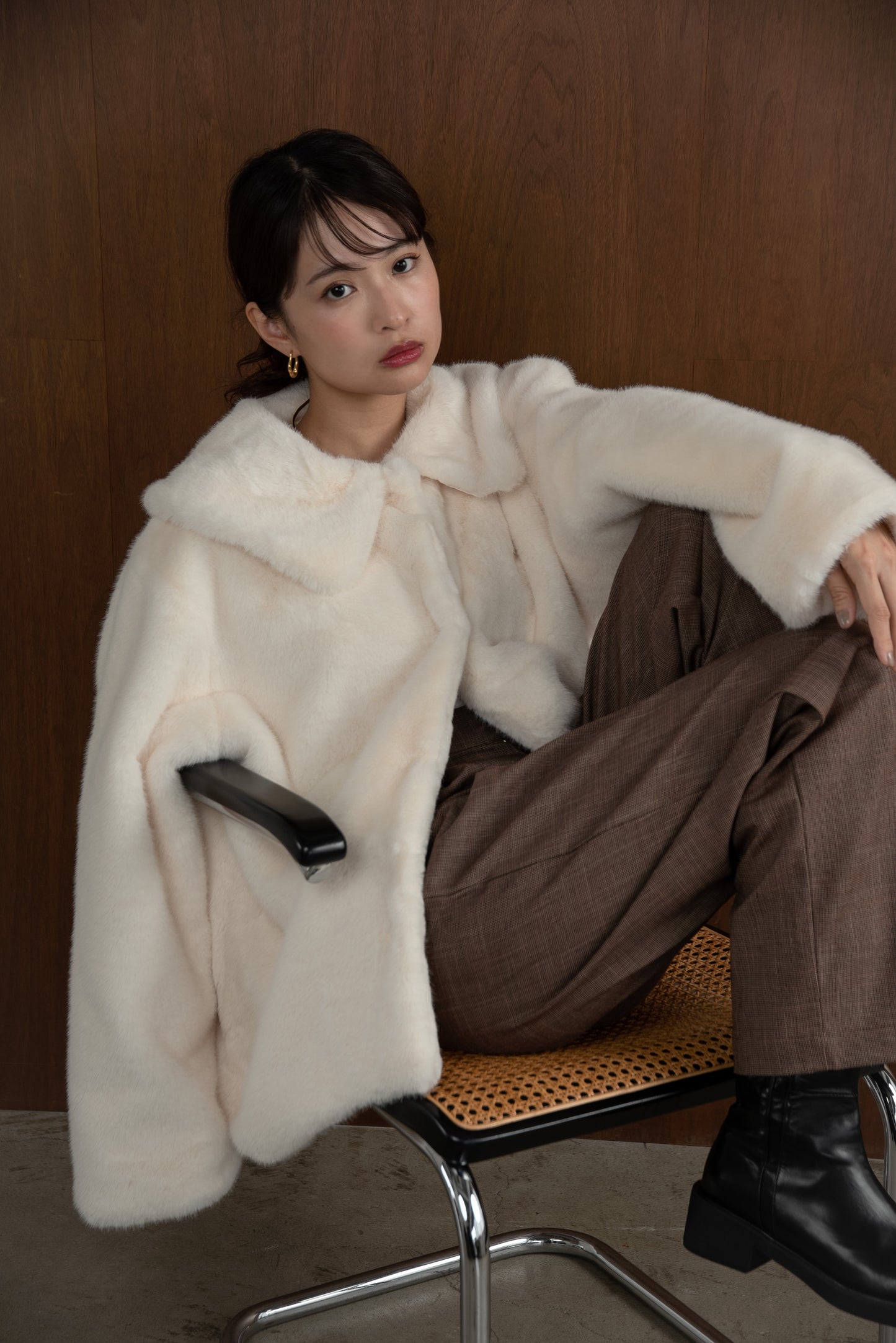 over size fur midi coat