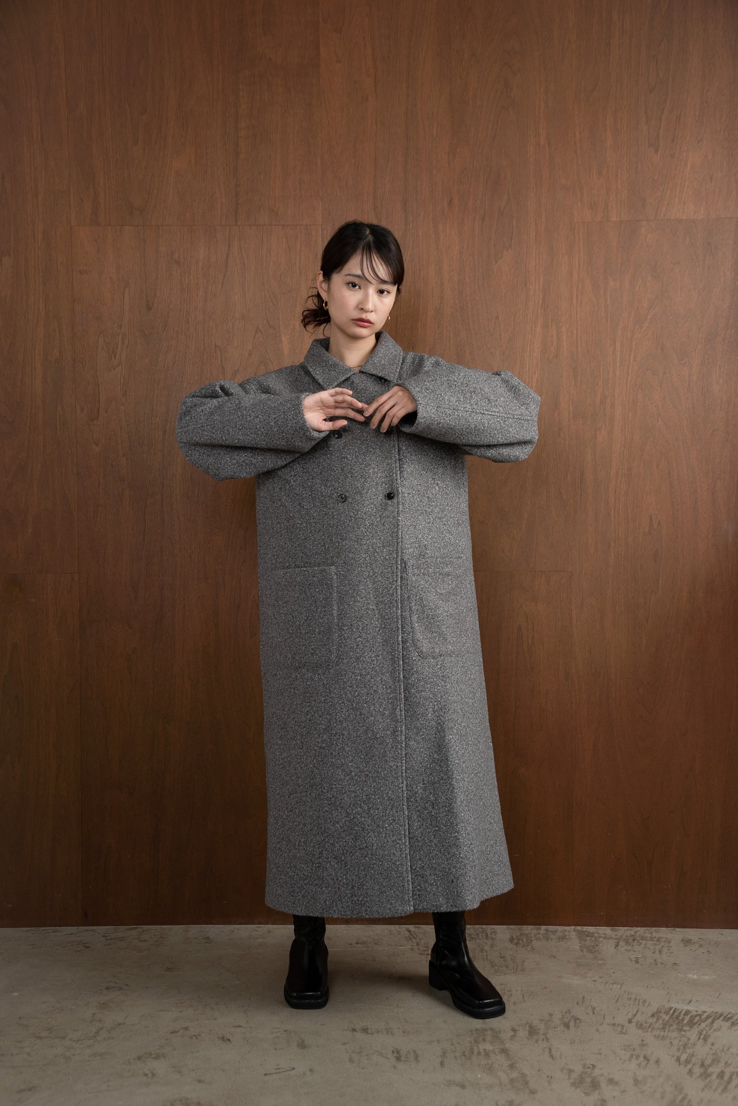 bal collar round sleeve coat