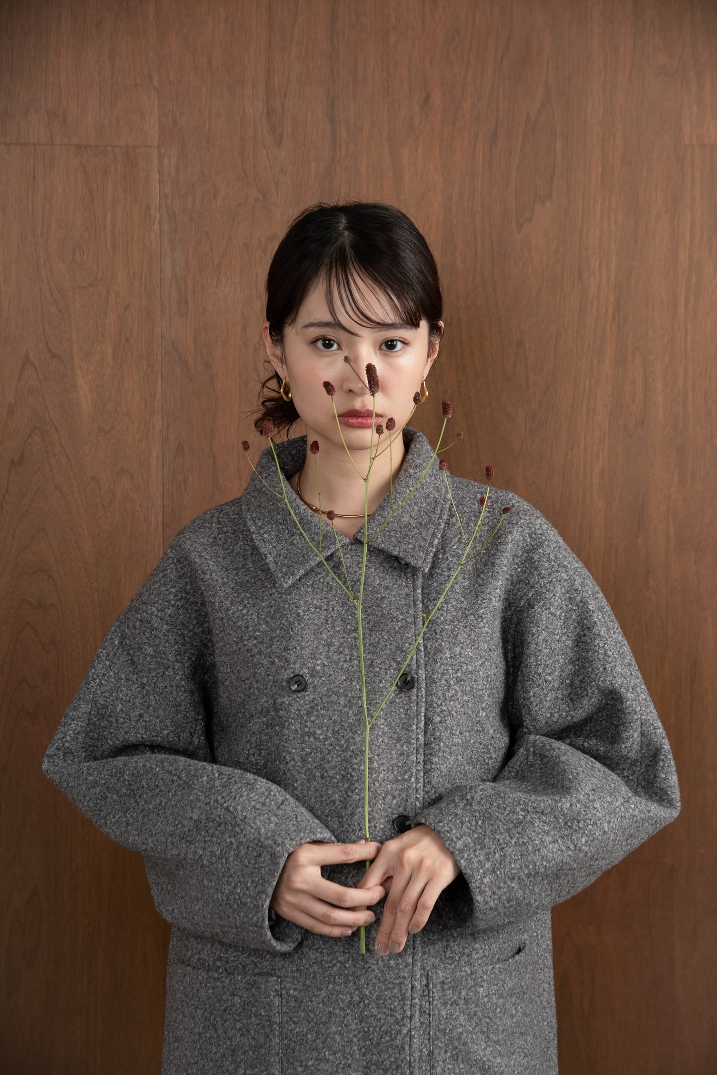 bal collar round sleeve coat