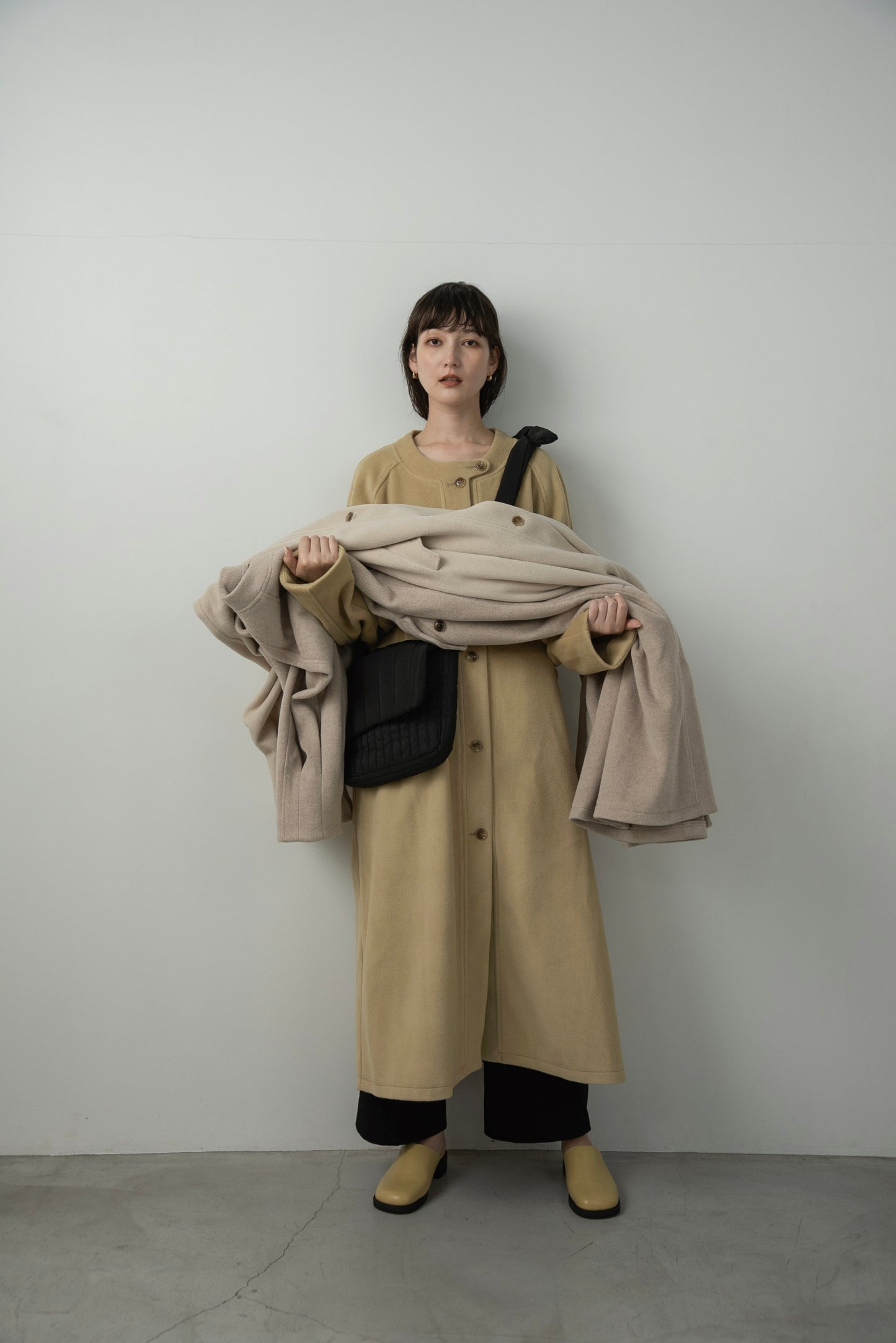 raglan sleeve tuck coat