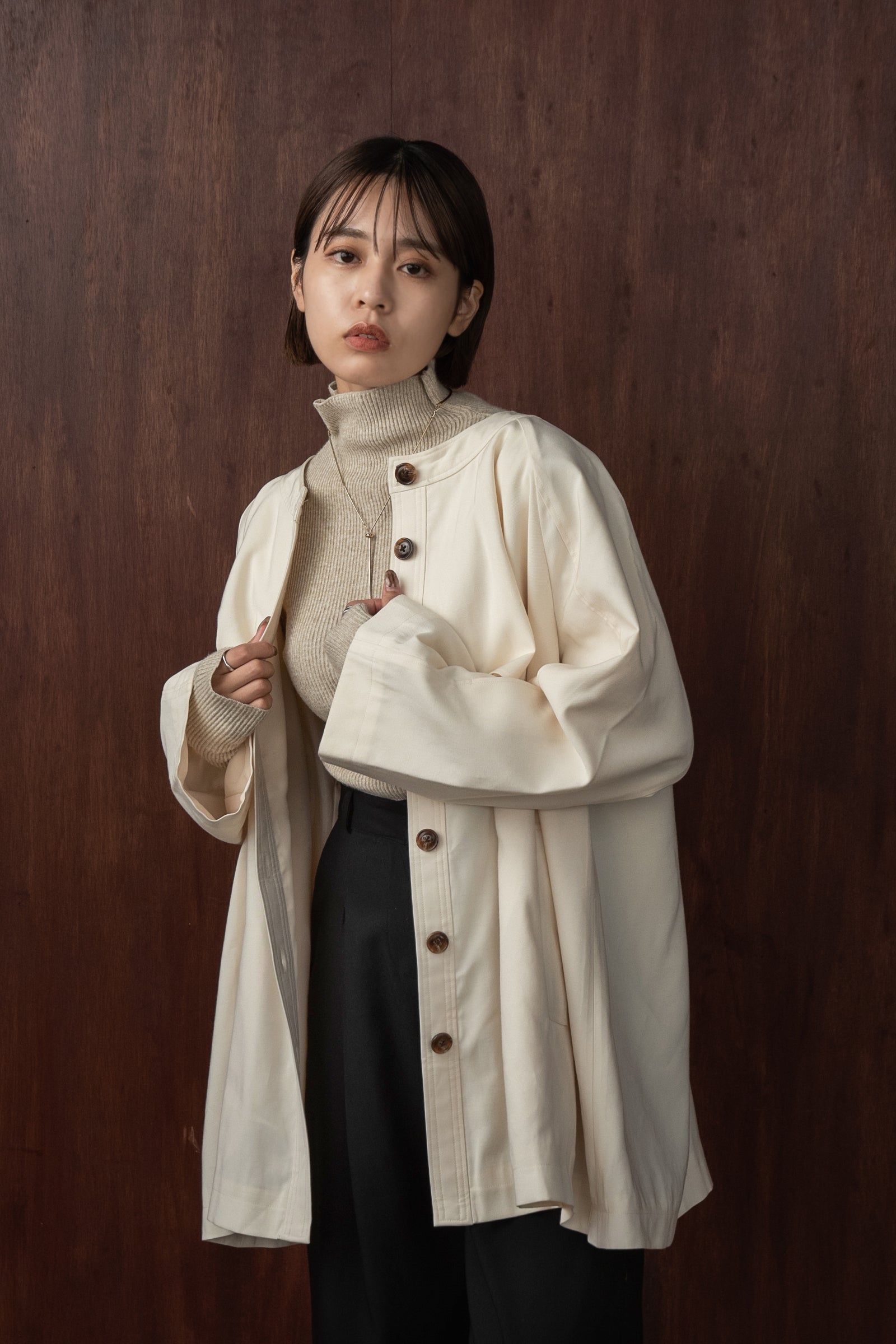 double collar 2way midi trench – eim online（エイム オンライン）