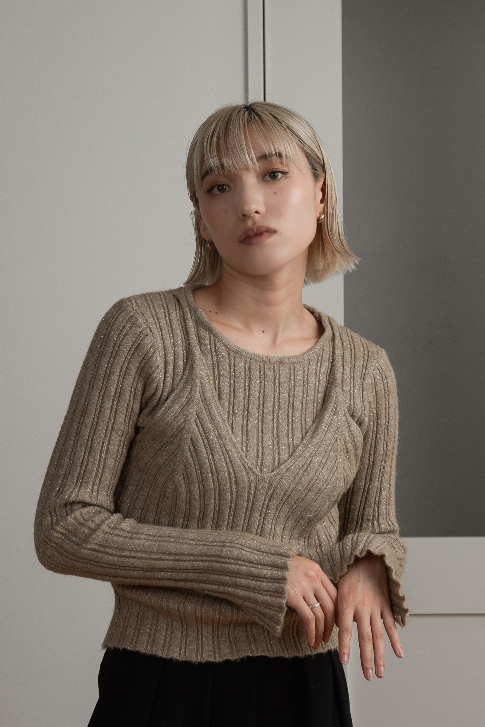 bustier layered glitter knit – eim online（エイム オンライン）