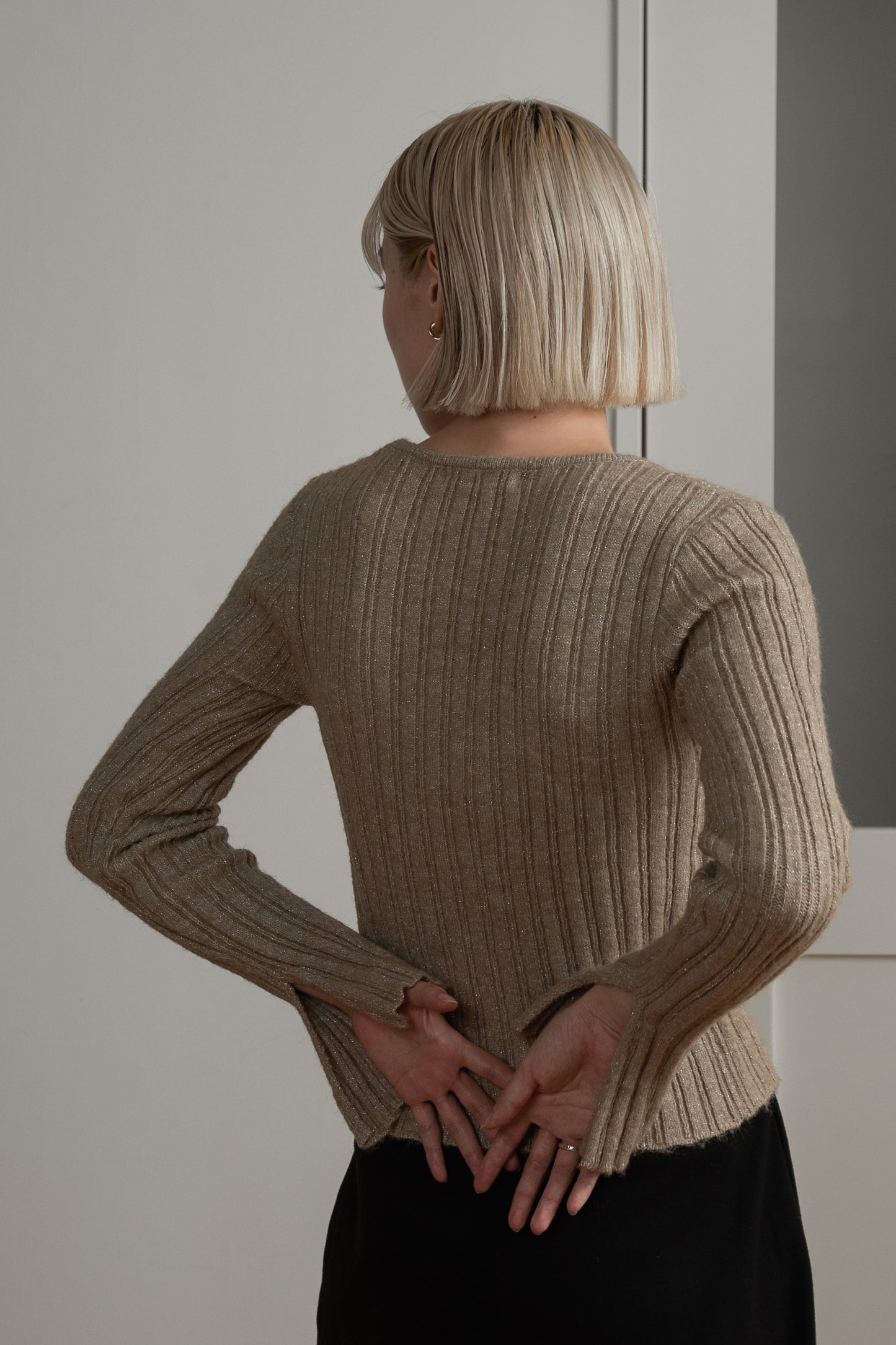 bustier layered glitter knit
